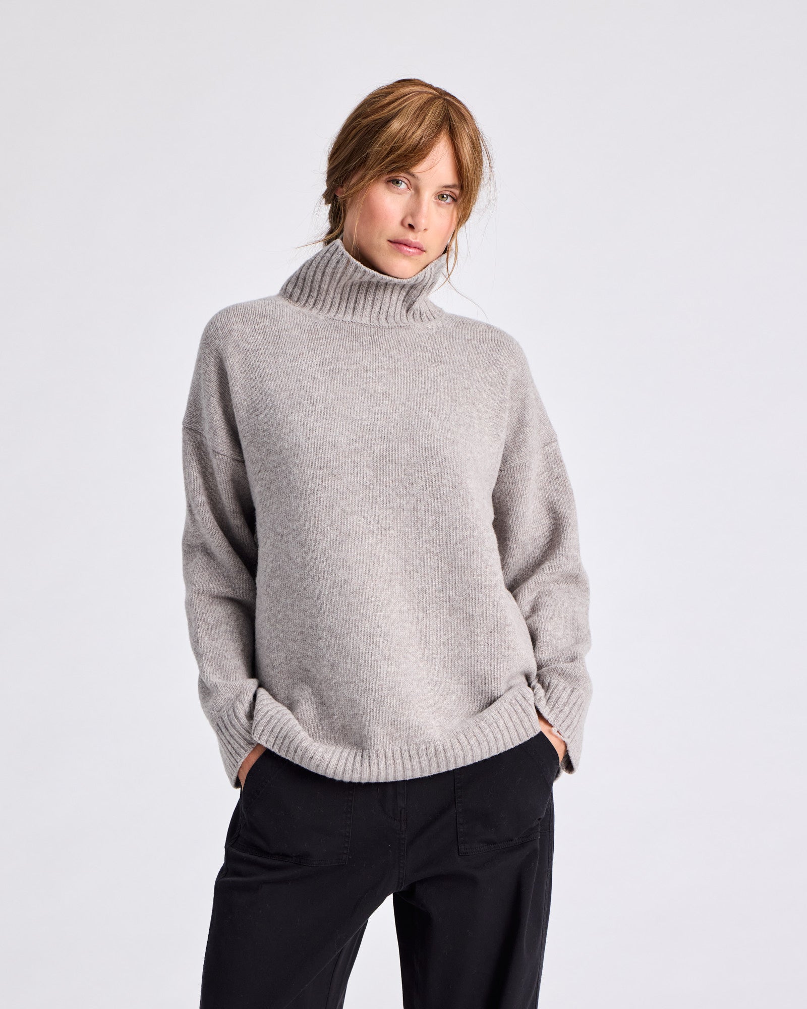 GAI+LISVA Mandie Lambswool Knit GOTS Lambswool l Knitwear 173 Stone Grey