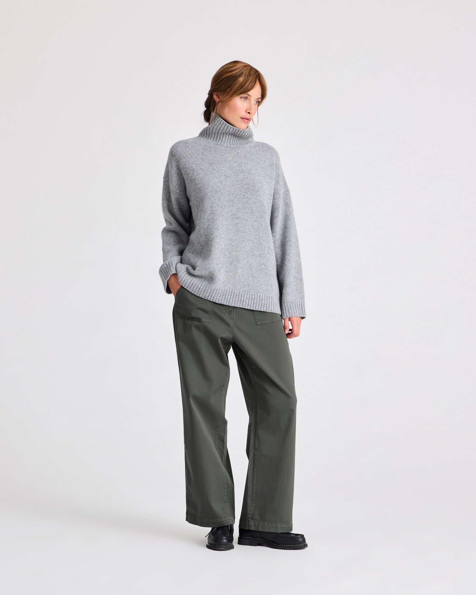 GAI+LISVA Mandie Lambswool Knit GOTS Lambswool l Knitwear 602 Grey Melange