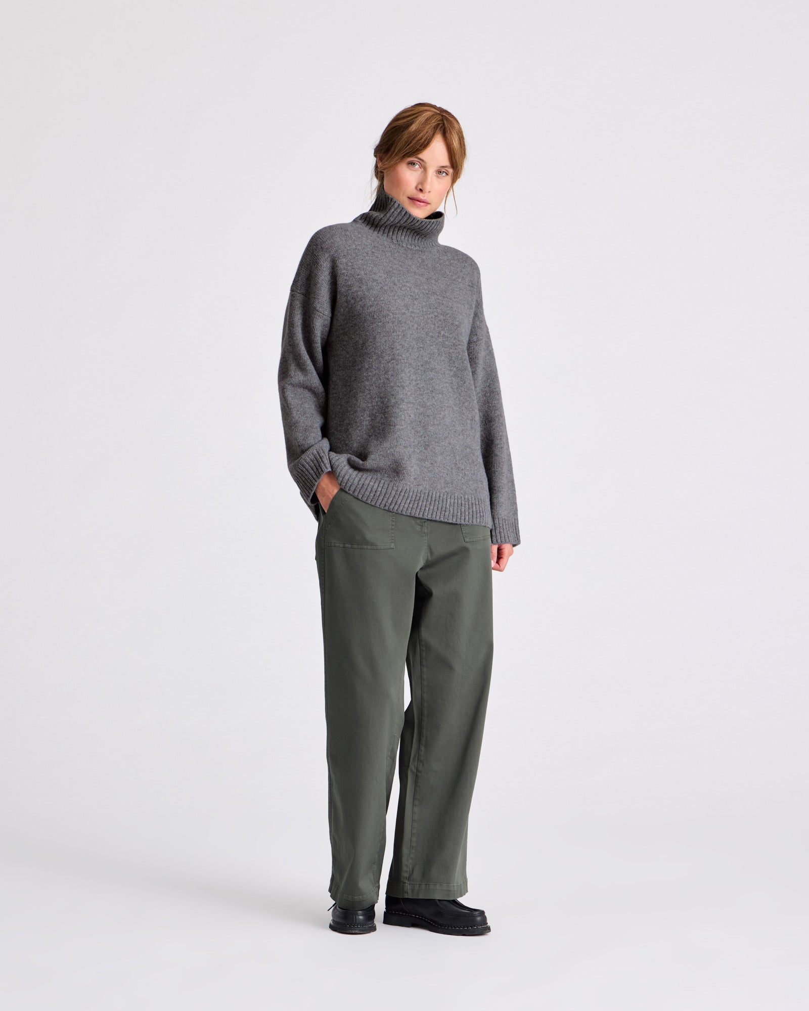 GAI+LISVA Mandie Lambswool Knit GOTS Lambswool l Knitwear 631 Grafitti Grey Melangé