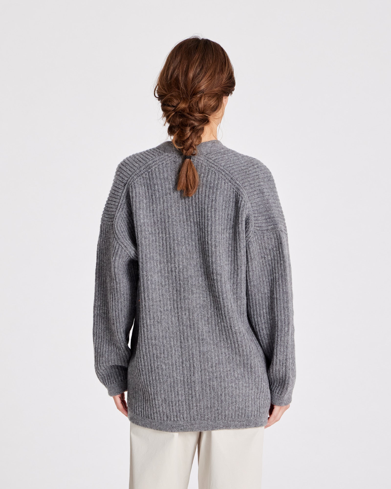 GAI+LISVA Mette Cardigan Lambswool Knit GOTS Lambswool l Knitwear 631 Grafitti Grey Melangé