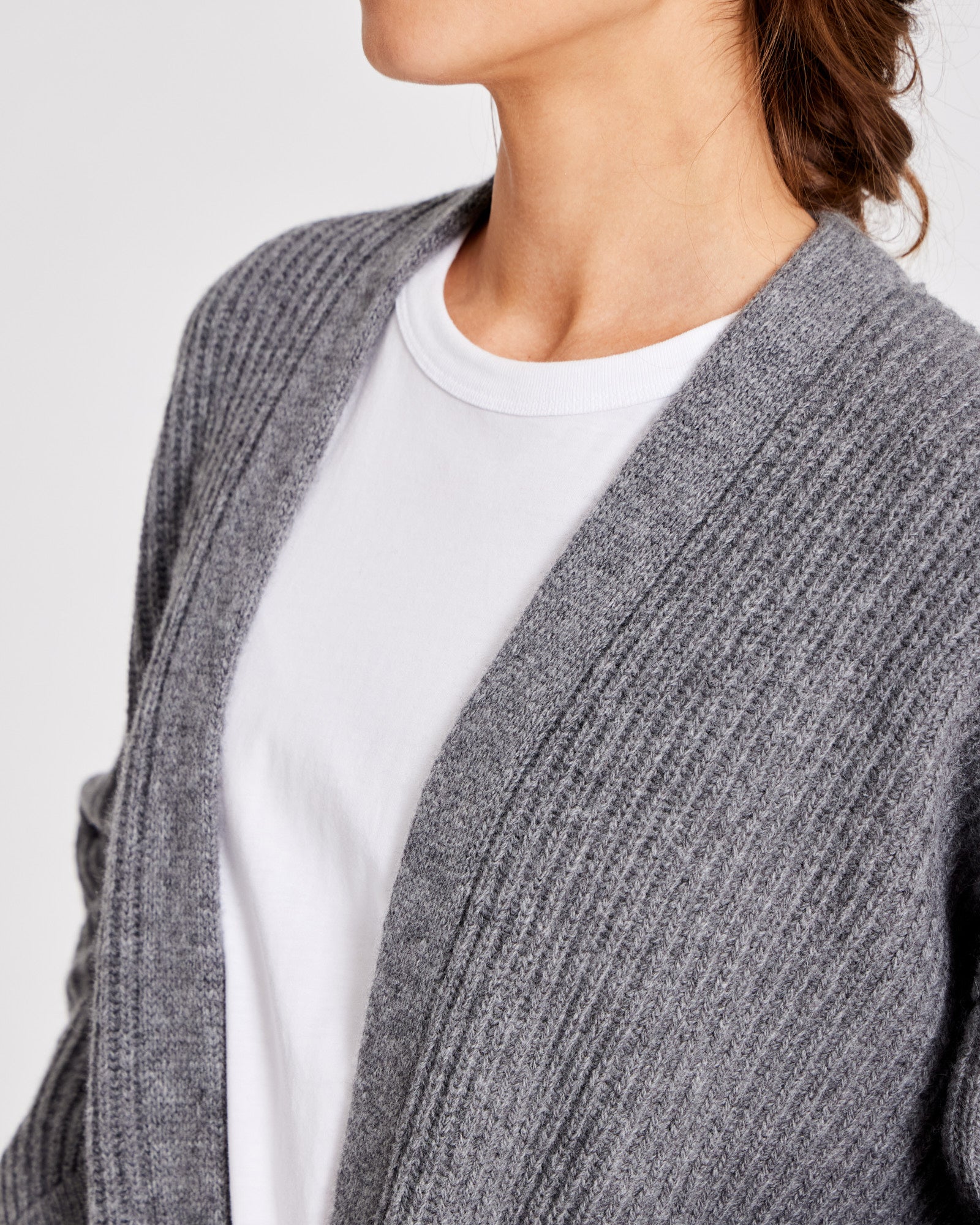 GAI+LISVA Mette Cardigan Lambswool Knit GOTS Lambswool l Knitwear 631 Grafitti Grey Melangé