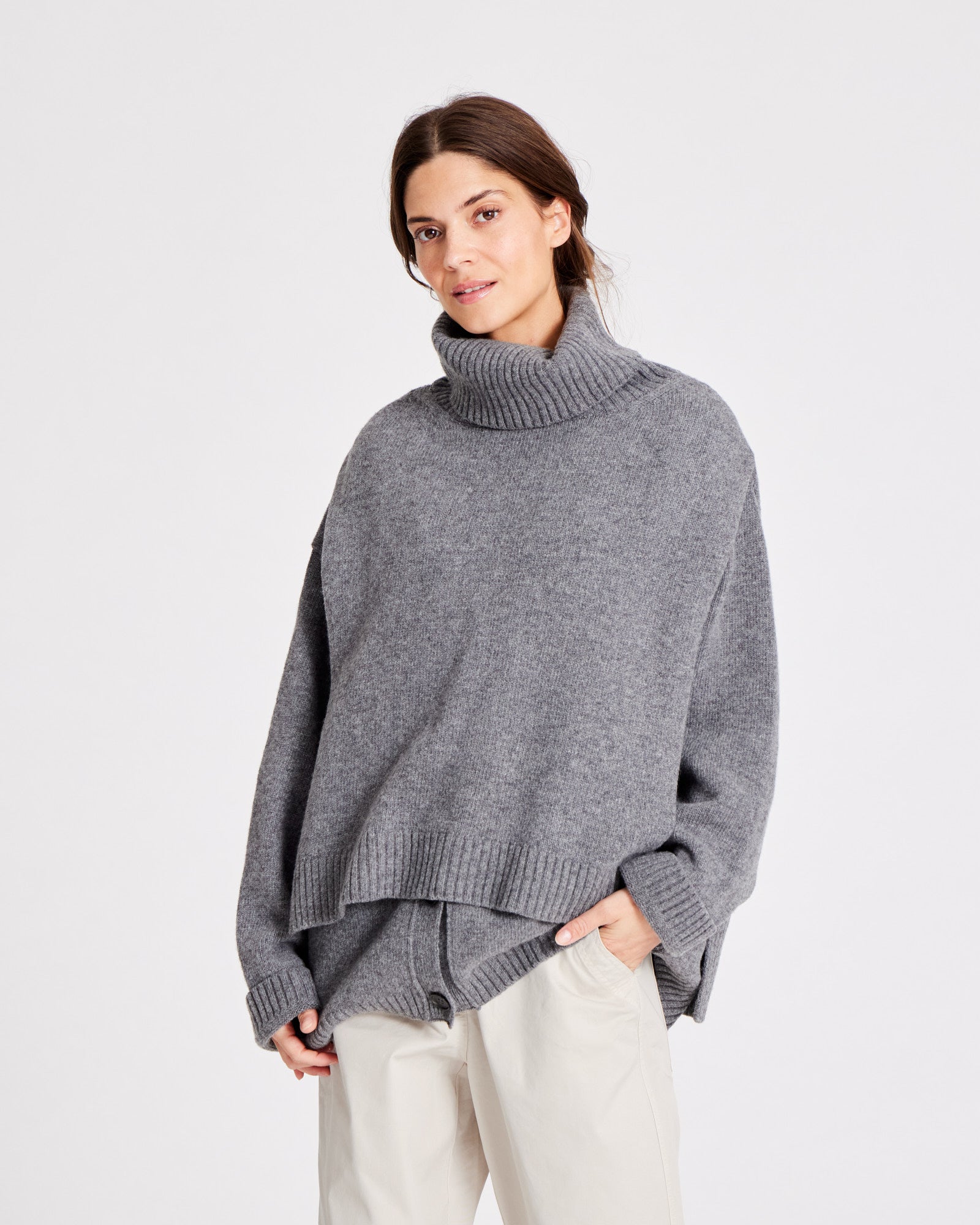 GAI+LISVA Michelle Neck Piece Lambswool l Knitwear 631 Grafitti Grey Melangé