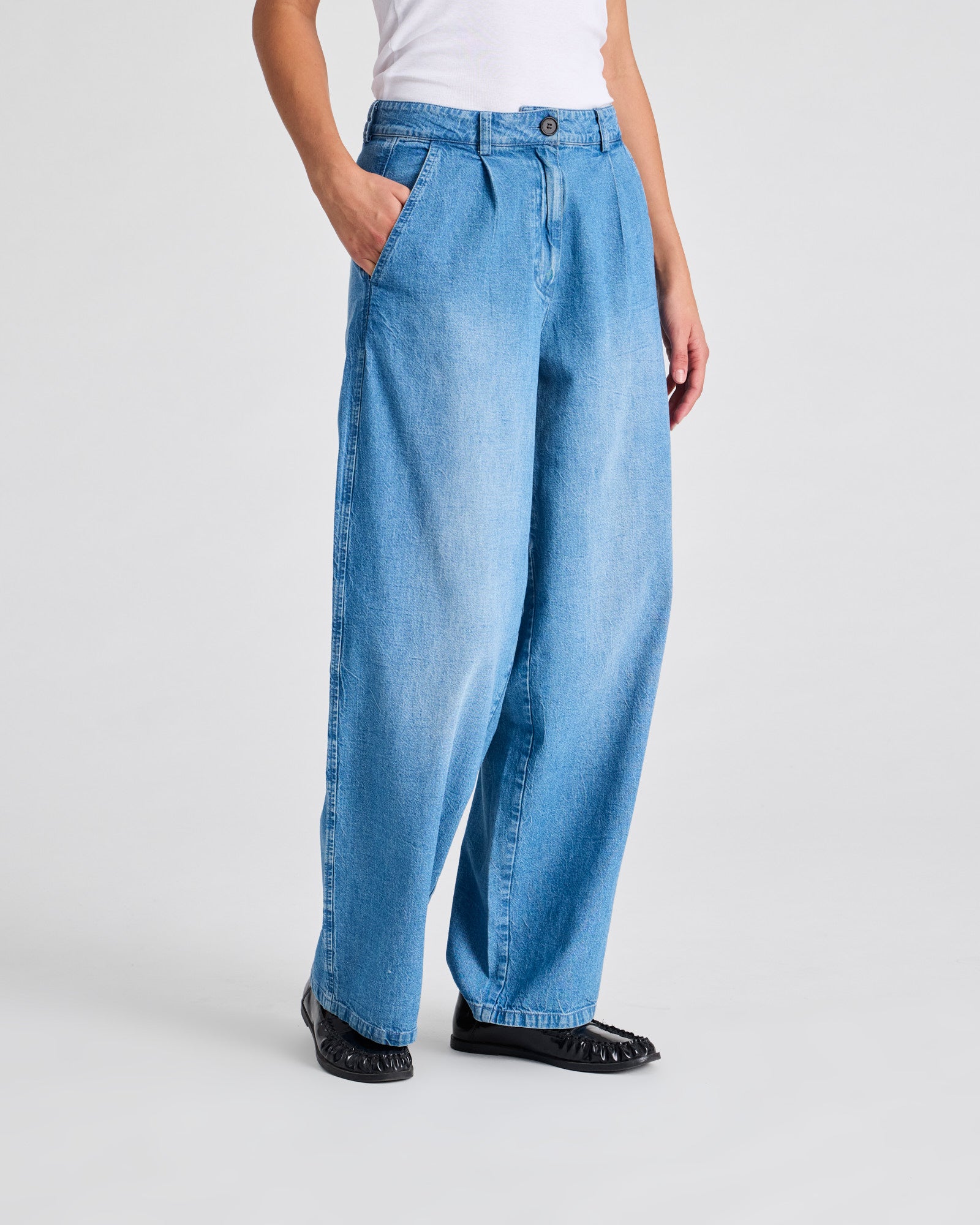 GAI+LISVA Natalie Cotton Denim Light Washed Pant Trousers & Shorts 712 Blue Denim Washed