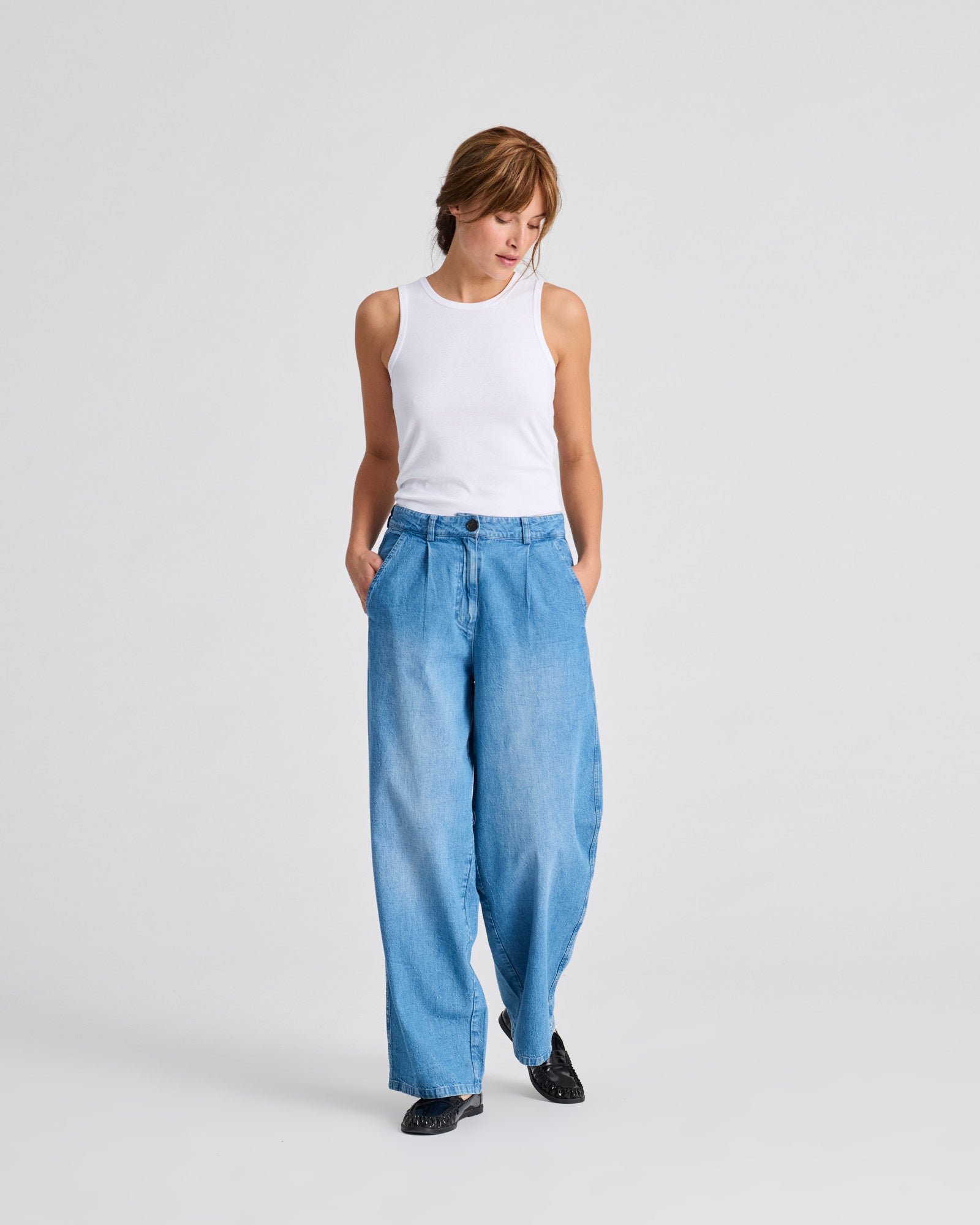 GAI+LISVA Natalie Cotton Denim Light Washed Pant Trousers & Shorts 712 Blue Denim Washed