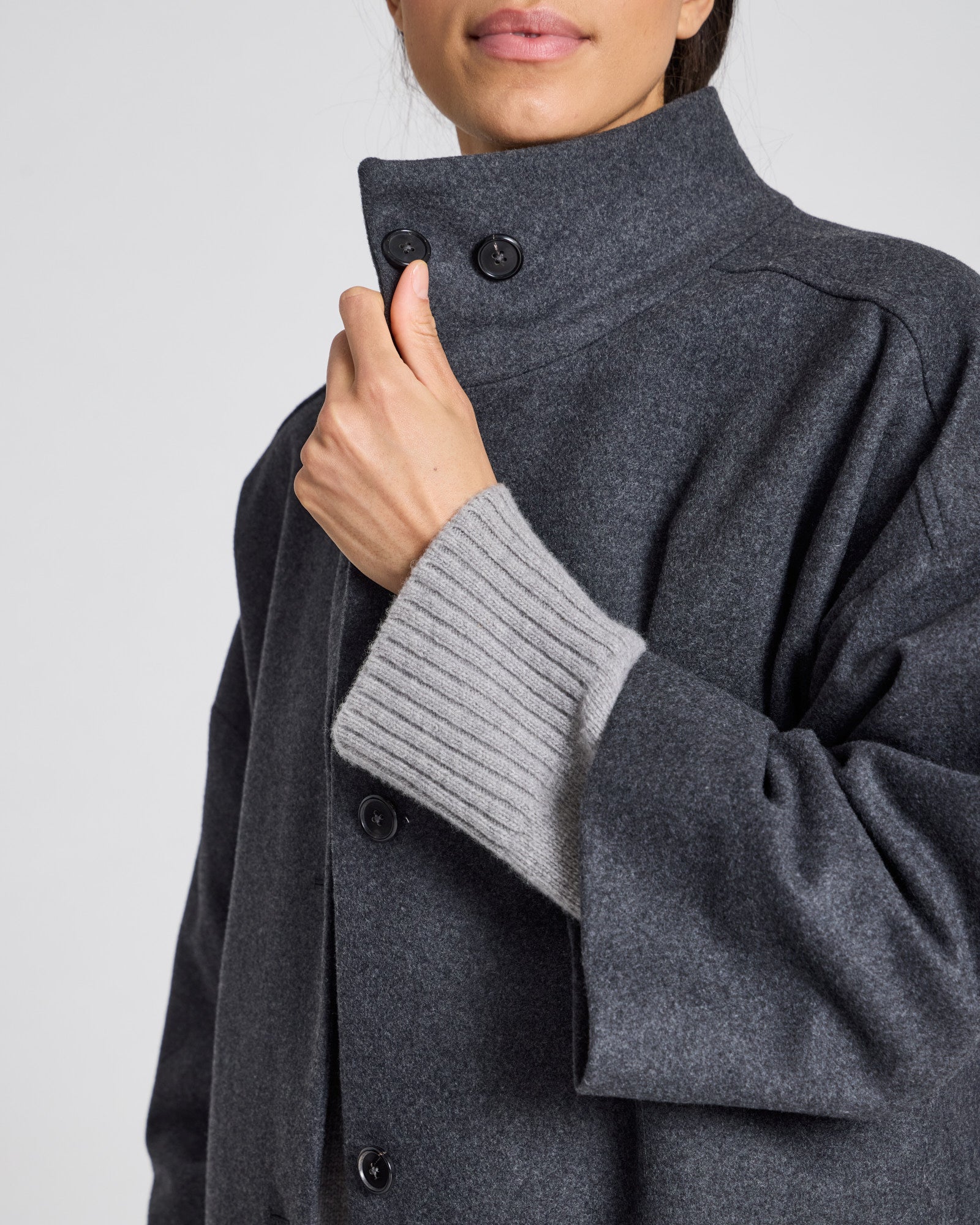 GAI+LISVA Nete Coat Outerwear 614 Dark Grey Melange