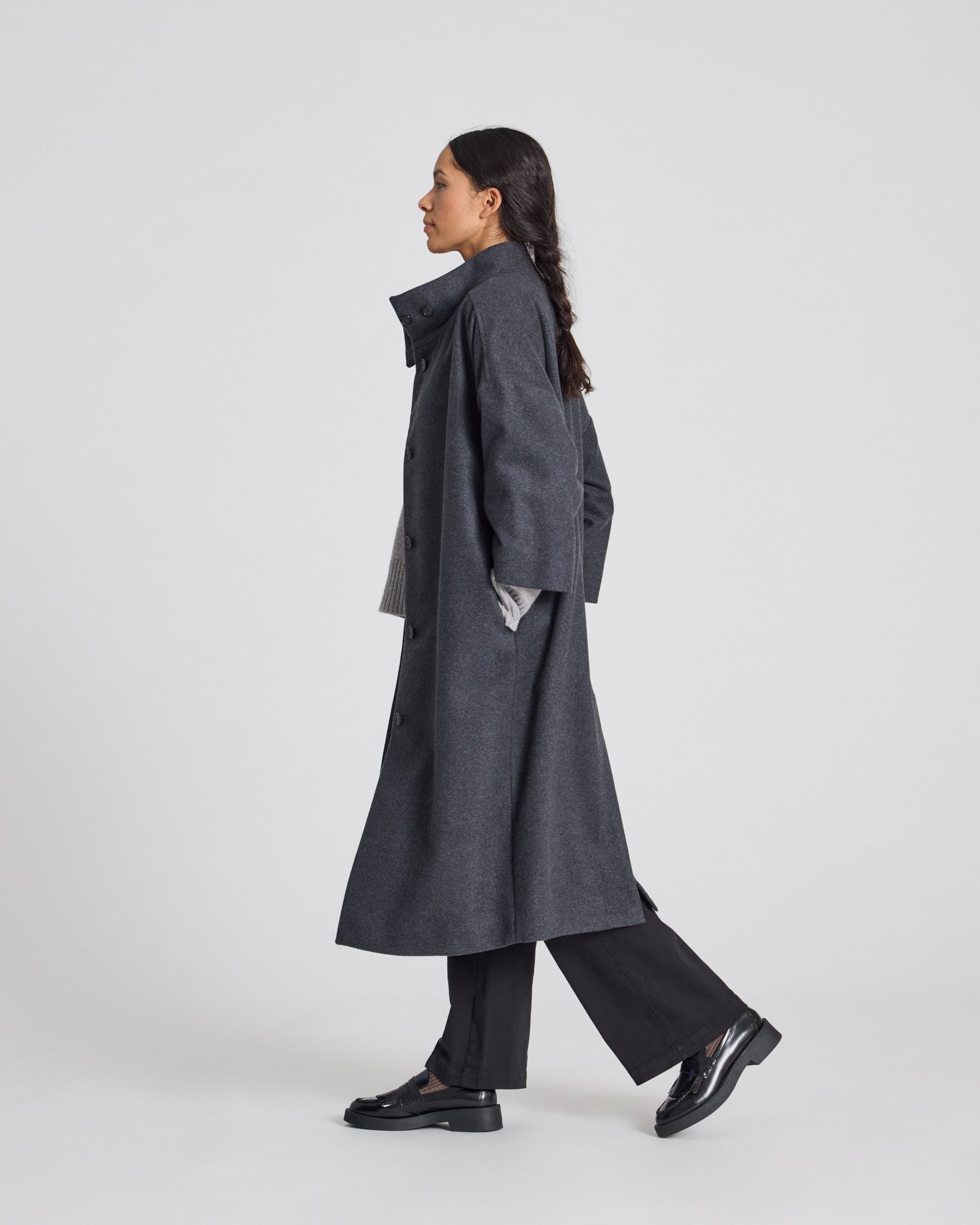 GAI+LISVA Nete Coat Outerwear 614 Dark Grey Melange
