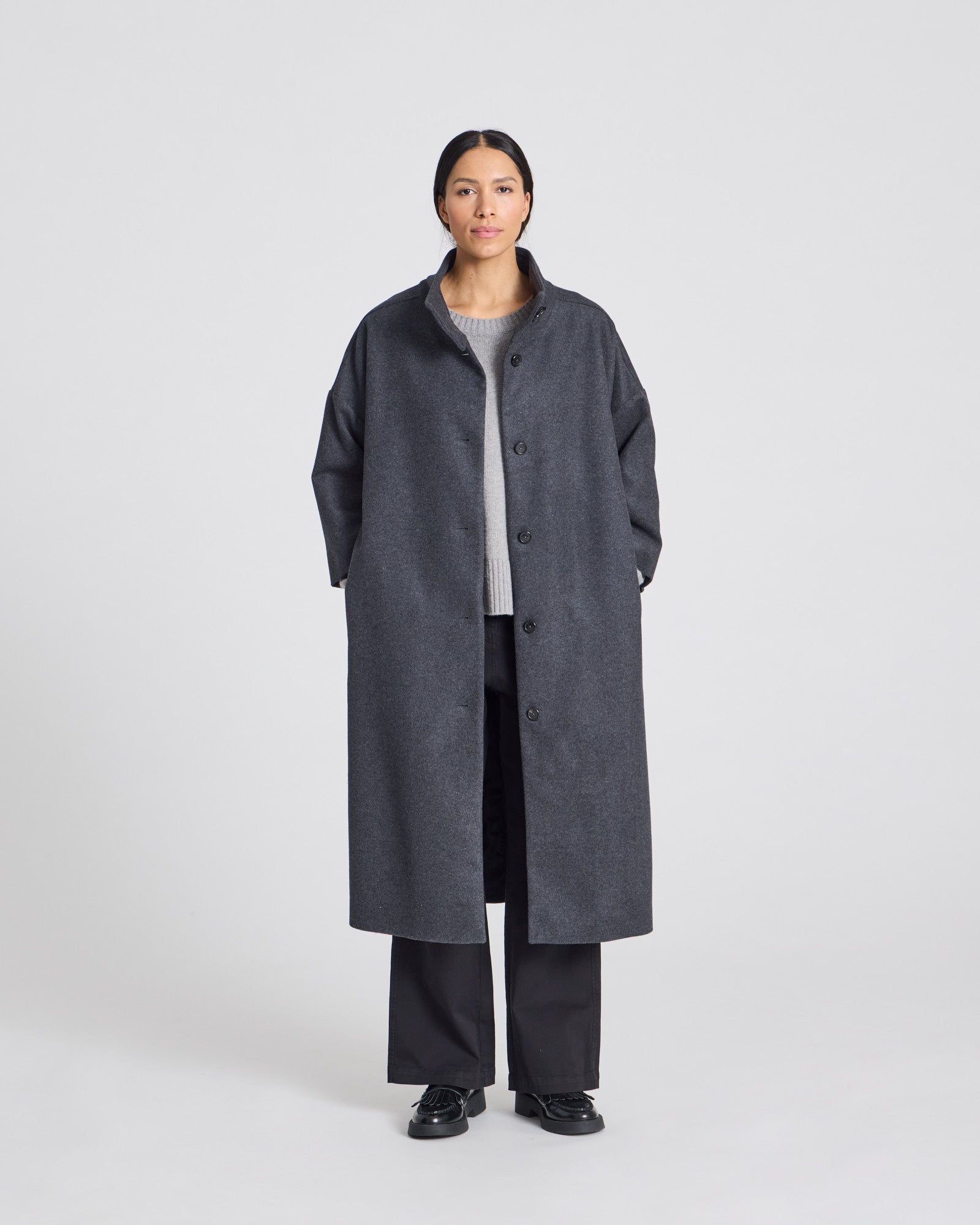 GAI+LISVA Nete Coat Outerwear 614 Dark Grey Melange