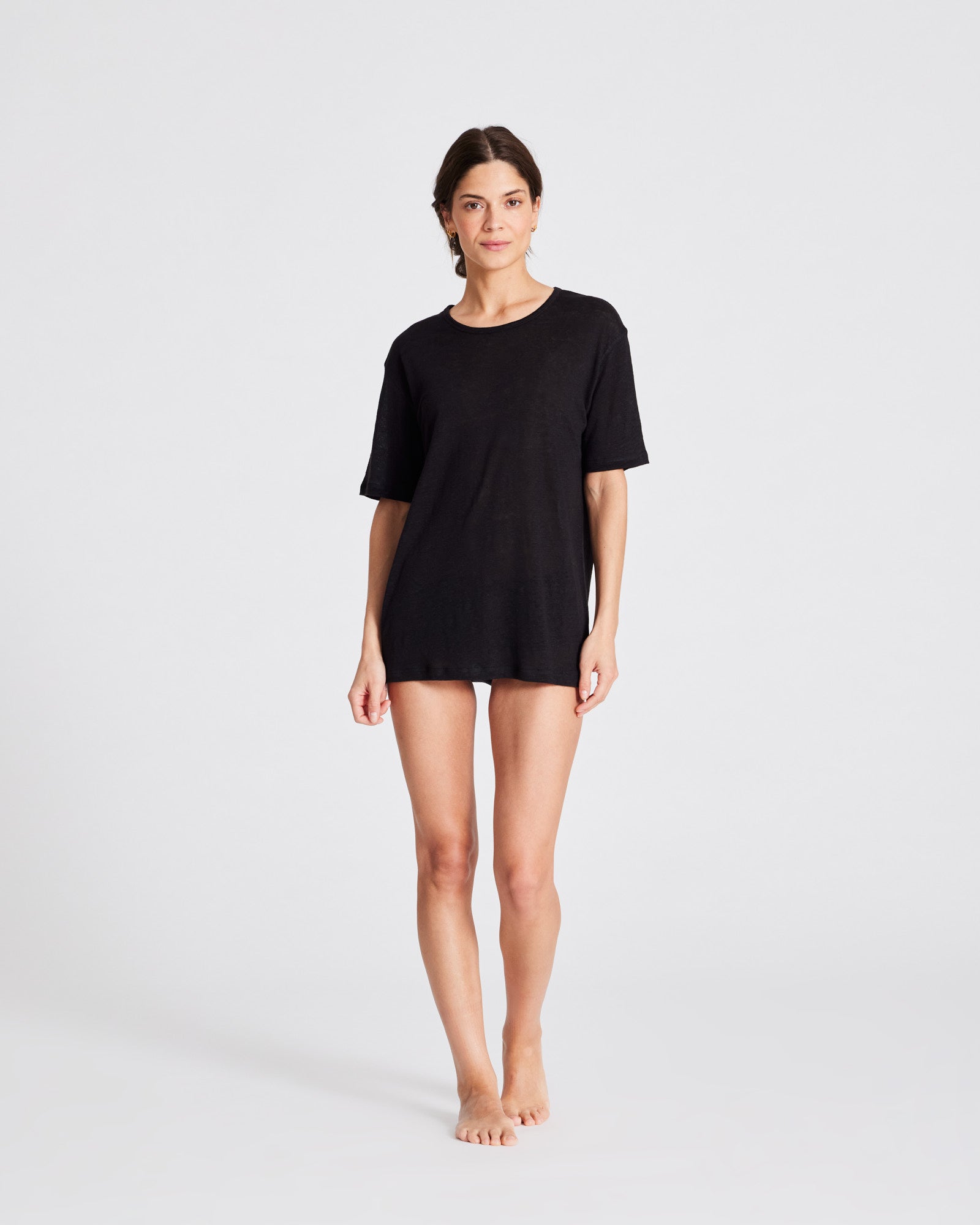 GAI+LISVA Nynne Linen Tee shirt Tops & T-shirts 650 Black