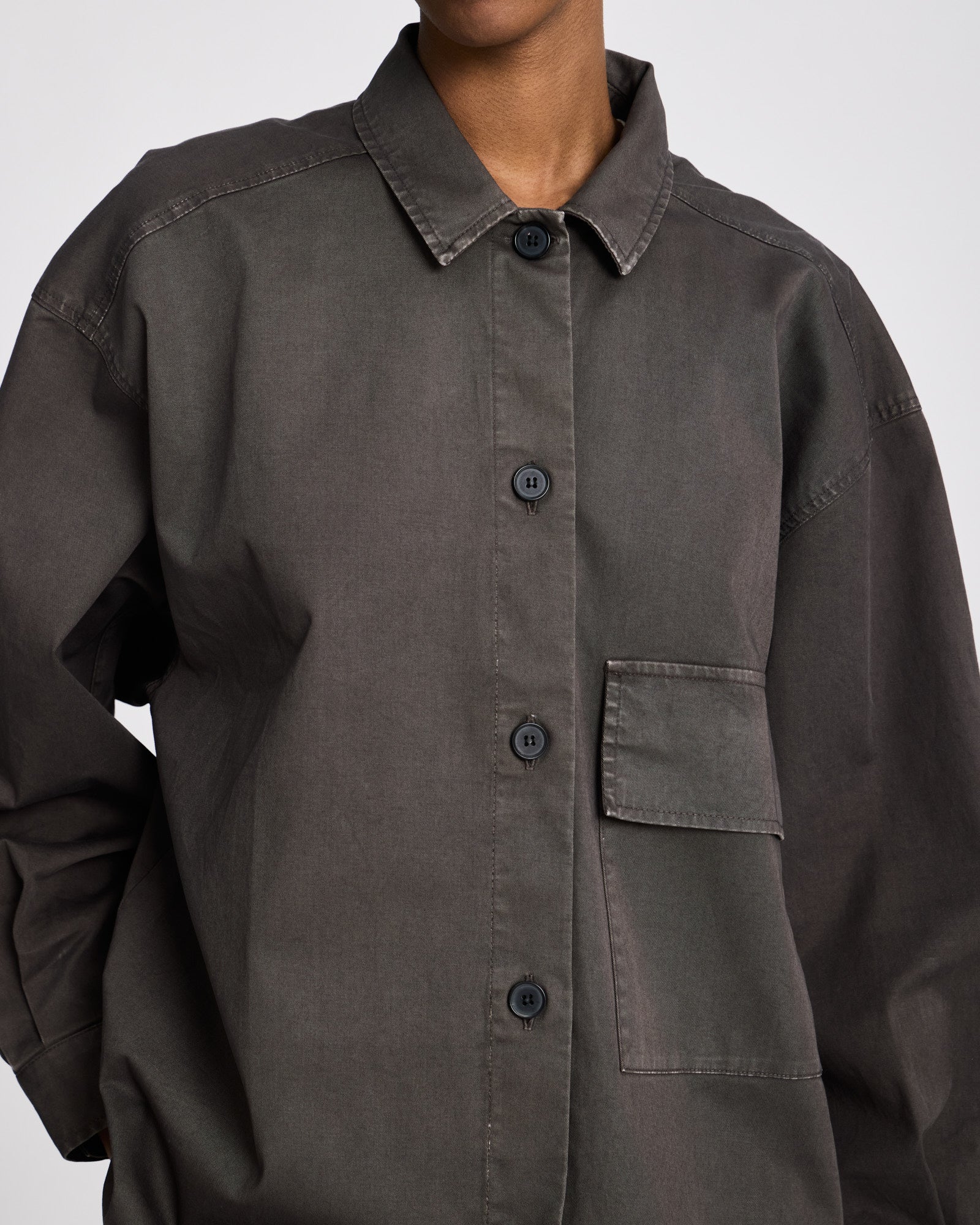 GAI+LISVA Pauline Stretched Twill Shirt Shirts & Blouses 750 Black Ink