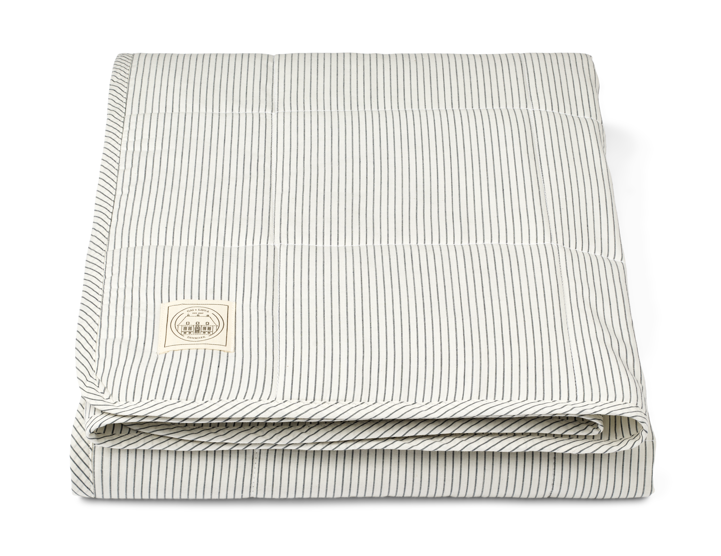 GAI+LISVA Quiltet Blanket - 130x190 cm Accessories 470 Denim Blue Stripe