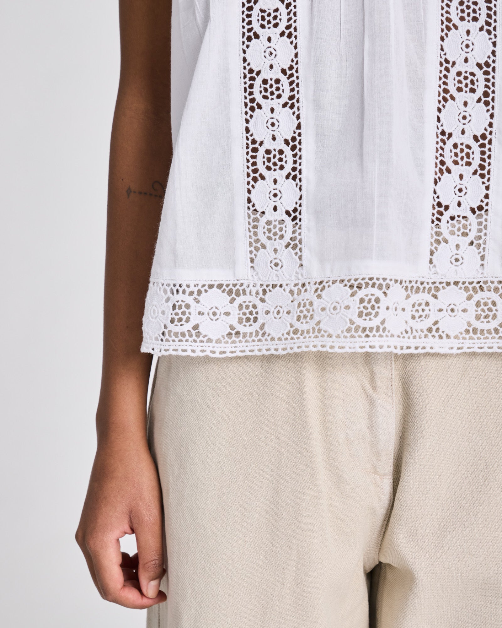 GAI+LISVA Rosita Cotton Voile Top Shirts & Blouses 100 White