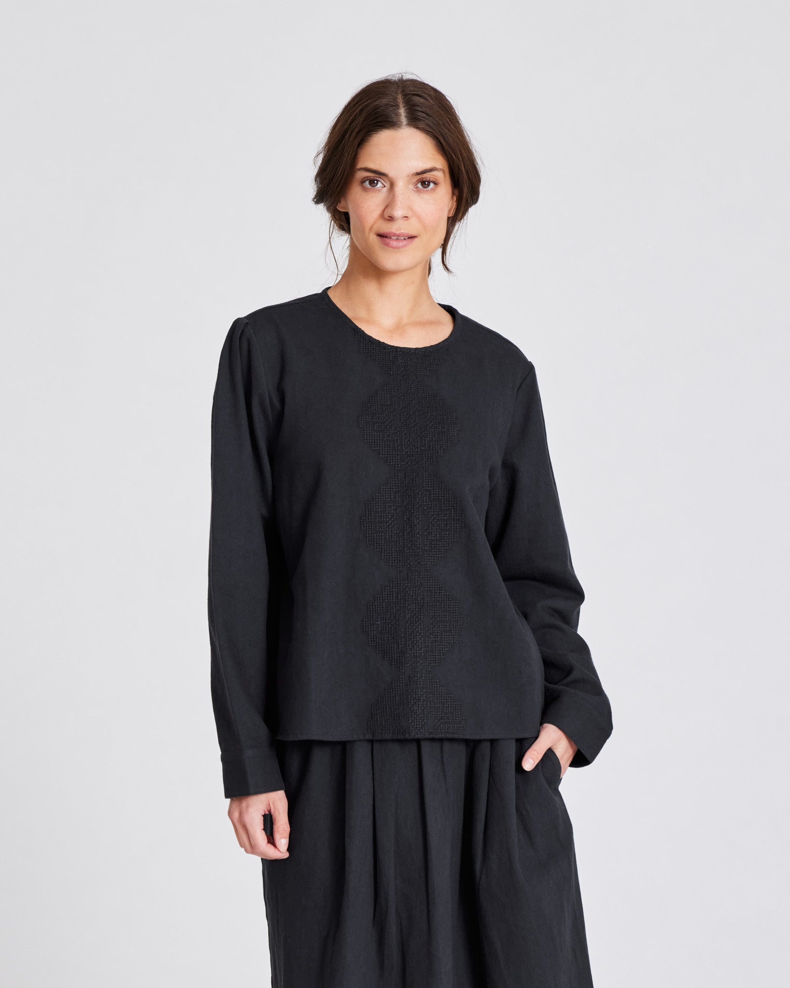 GAI+LISVA Signe L/S Twill Top Shirt 650 Black