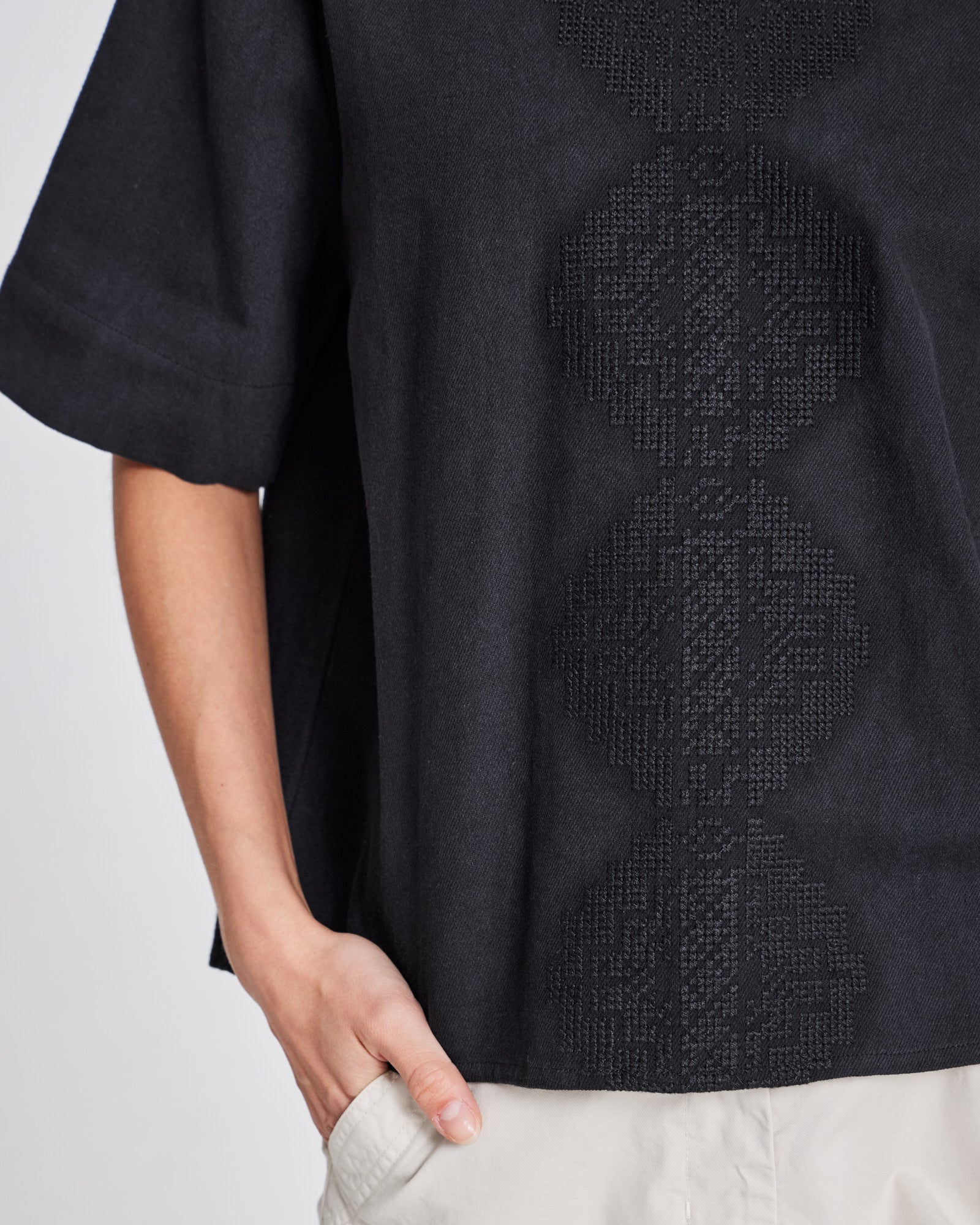 GAI+LISVA Signe S/S Twill Top Shirt 650 Black