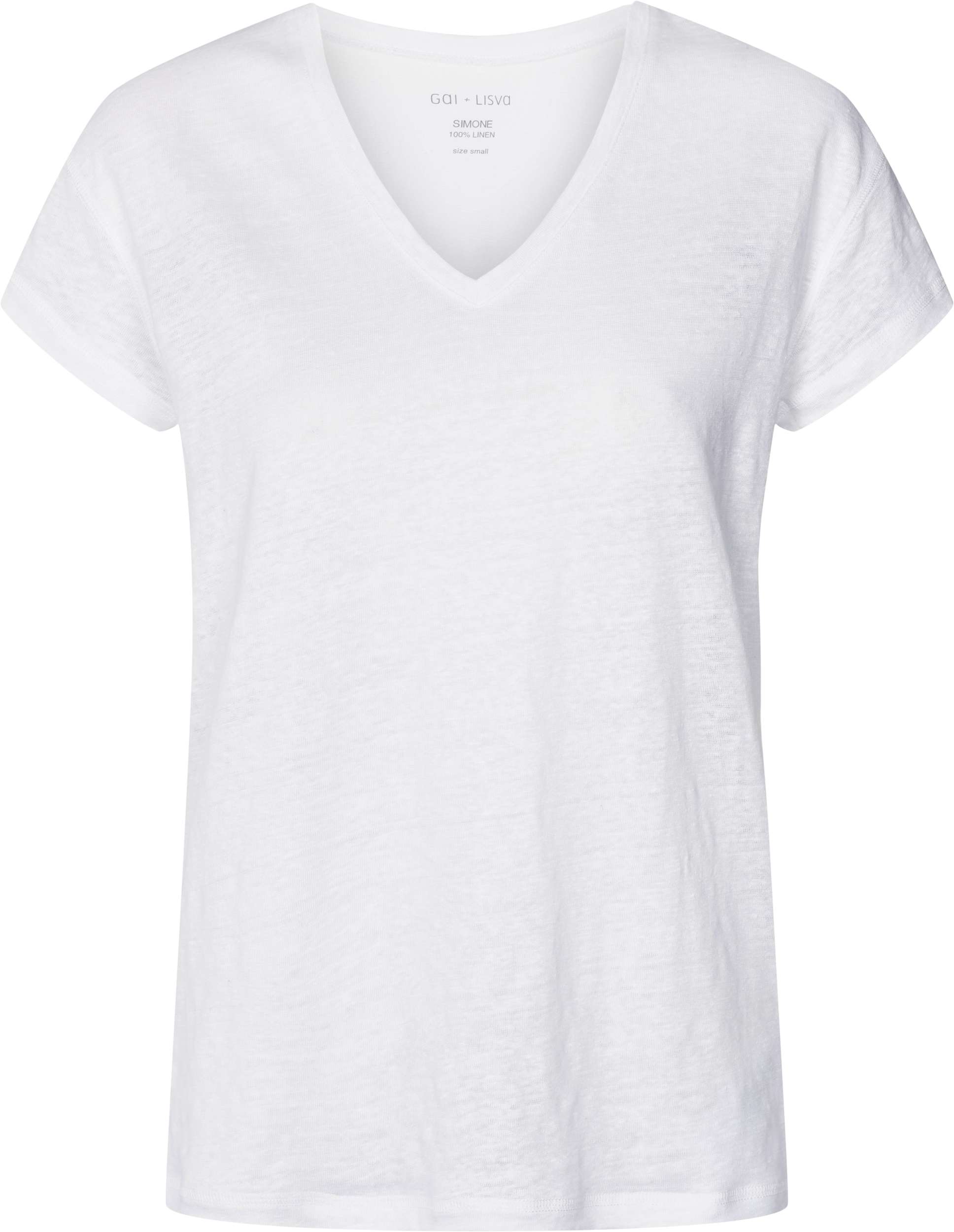 GAI+LISVA Simone Linen Tee Shirt Tops & T-shirts 100 White