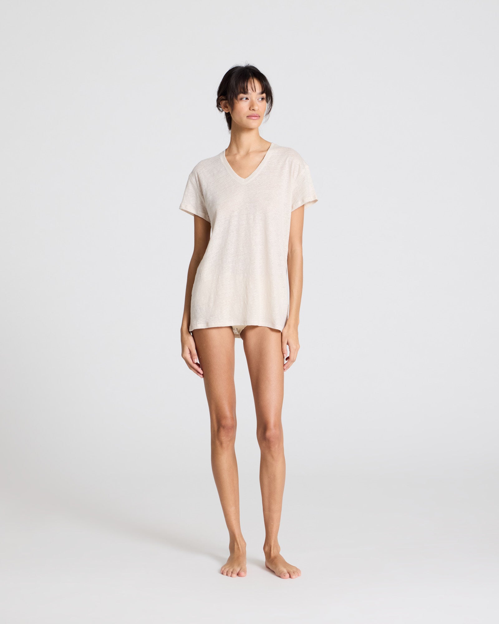 GAI+LISVA Simone Linen Tee Shirt Tops & T-shirts 139 Ancient Grey