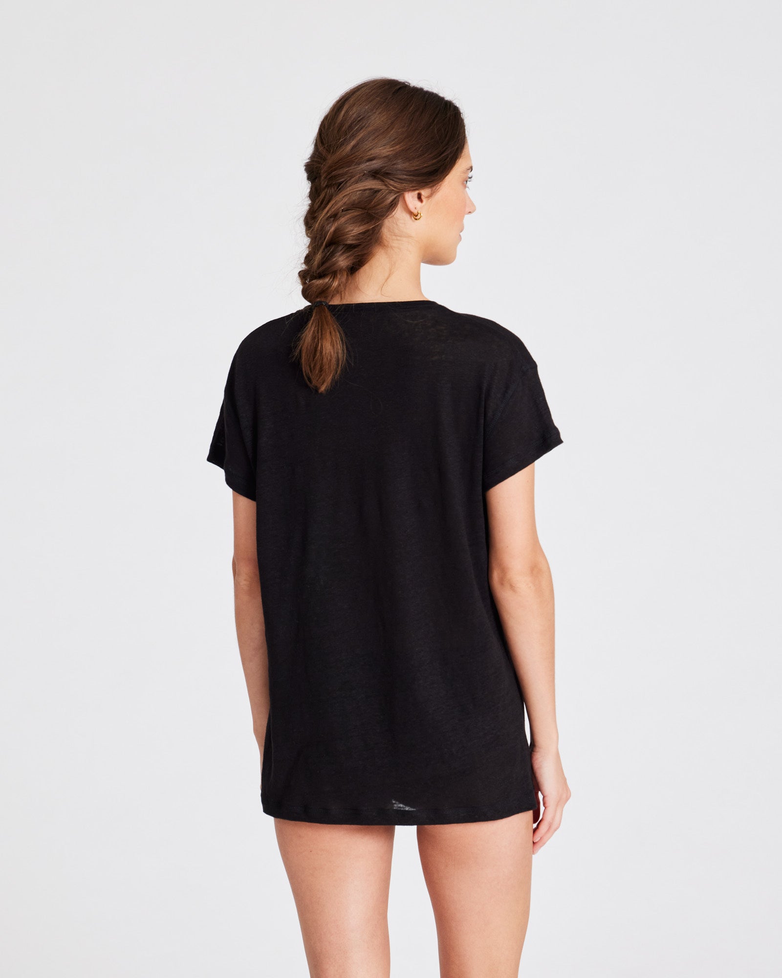 GAI+LISVA Simone Linen Tee Shirt Tops & T-shirts 650 Black