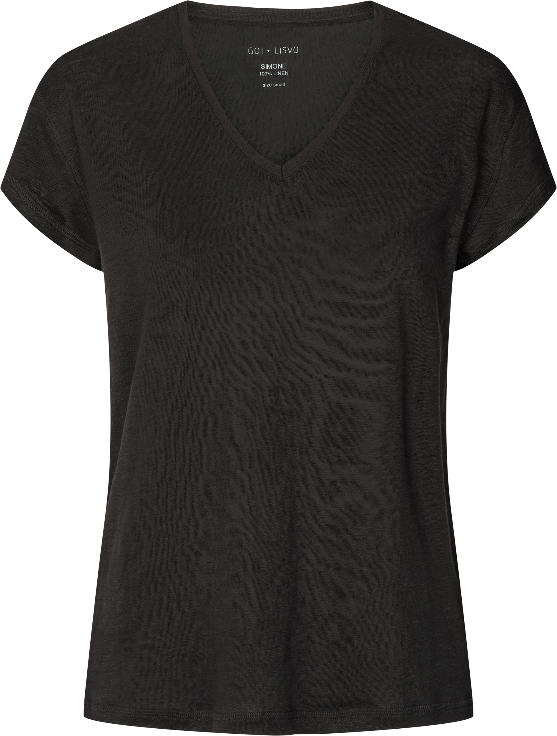 GAI+LISVA Simone Linen Tee Shirt Tops & T-shirts 650 Black
