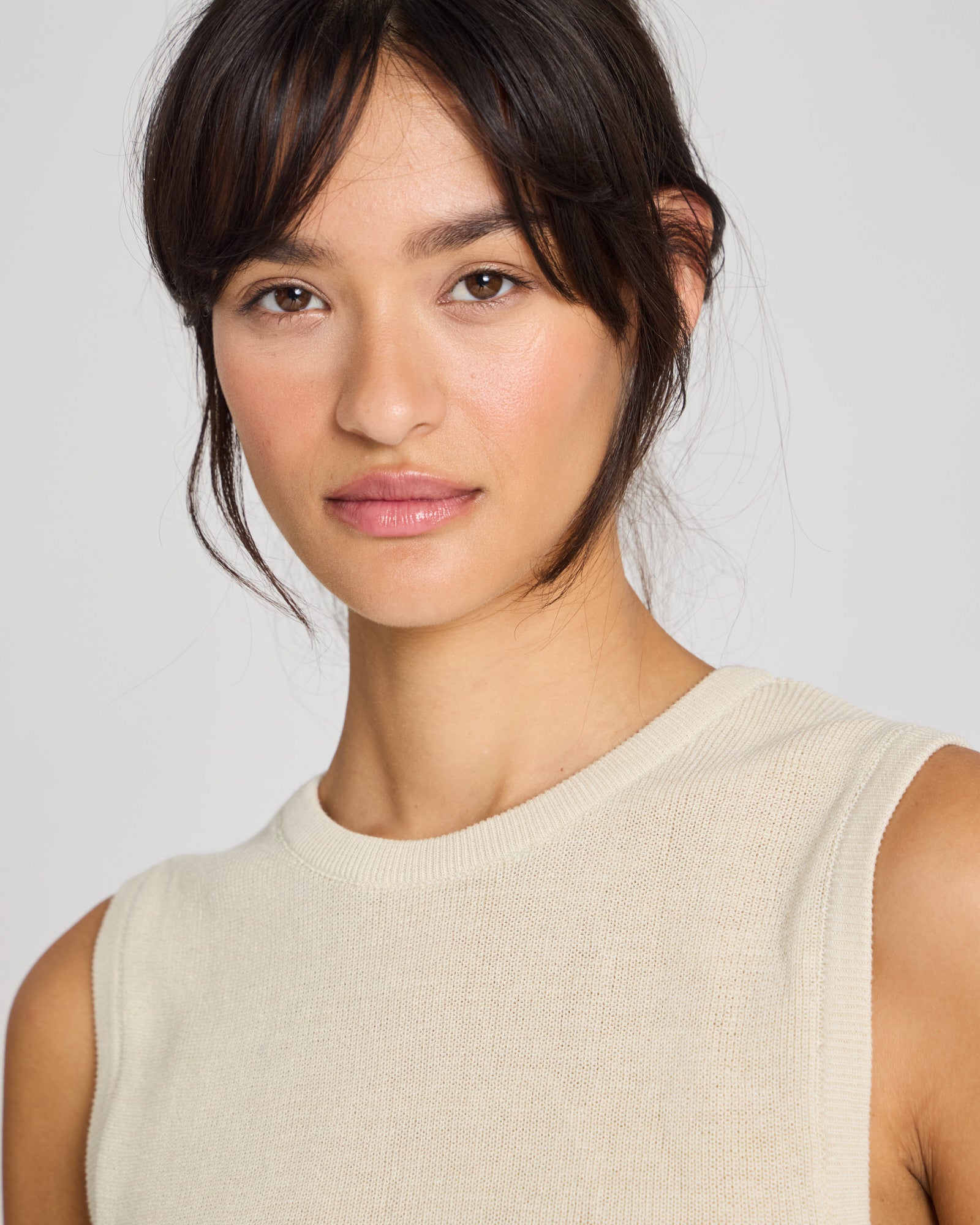 GAI+LISVA Sofie Knit Tank GOTS 243975 Cotton l Knitwear 151 Ecru