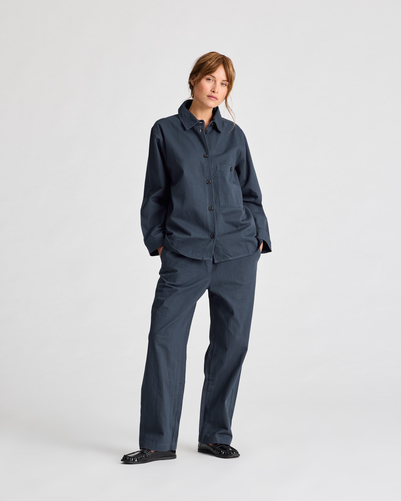 GAI+LISVA Sussie Twill Shirt GOTS 243975 Shirts & Blouses 472 Denim Blue