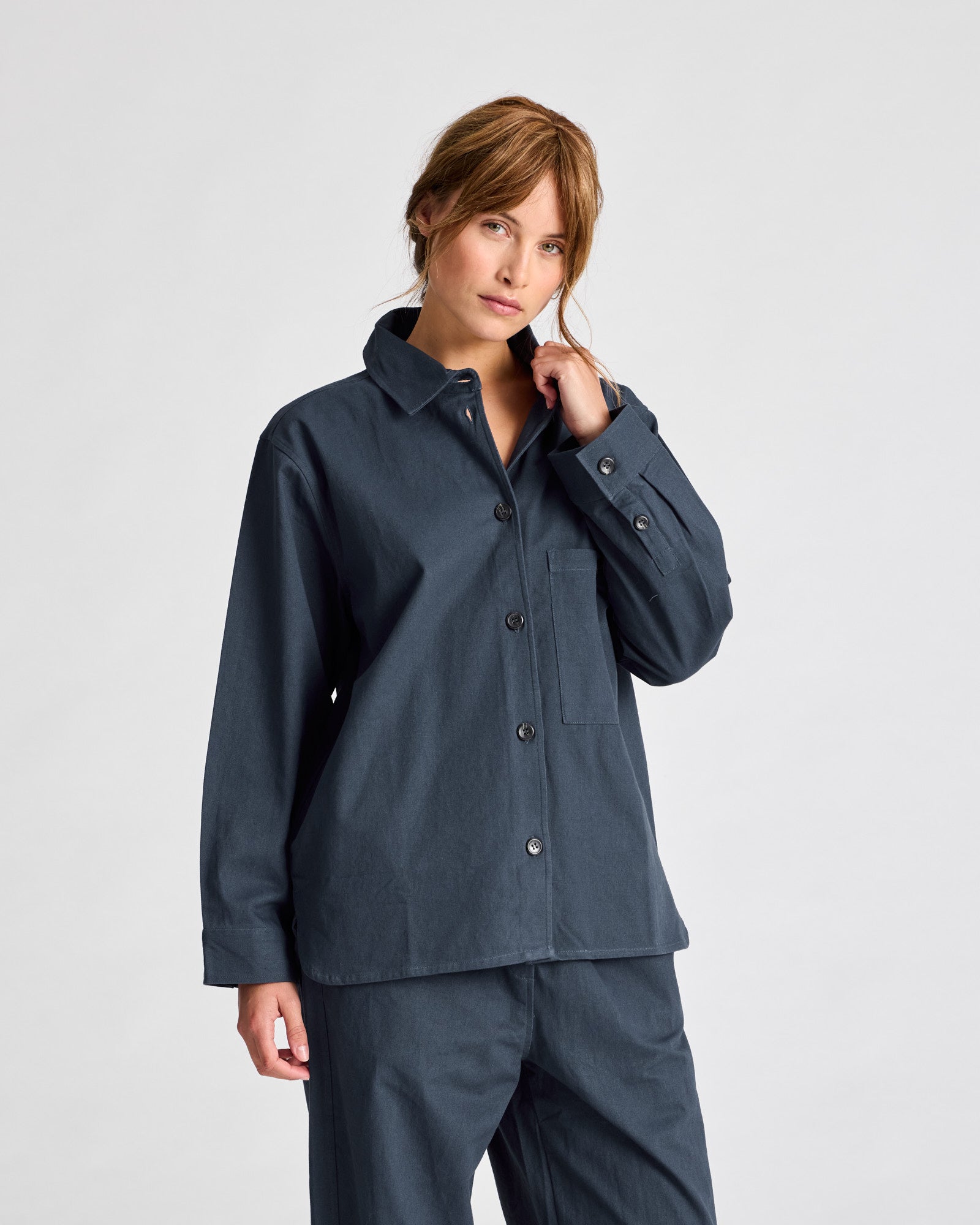 GAI+LISVA Sussie Twill Shirt GOTS 243975 Shirts & Blouses 472 Denim Blue