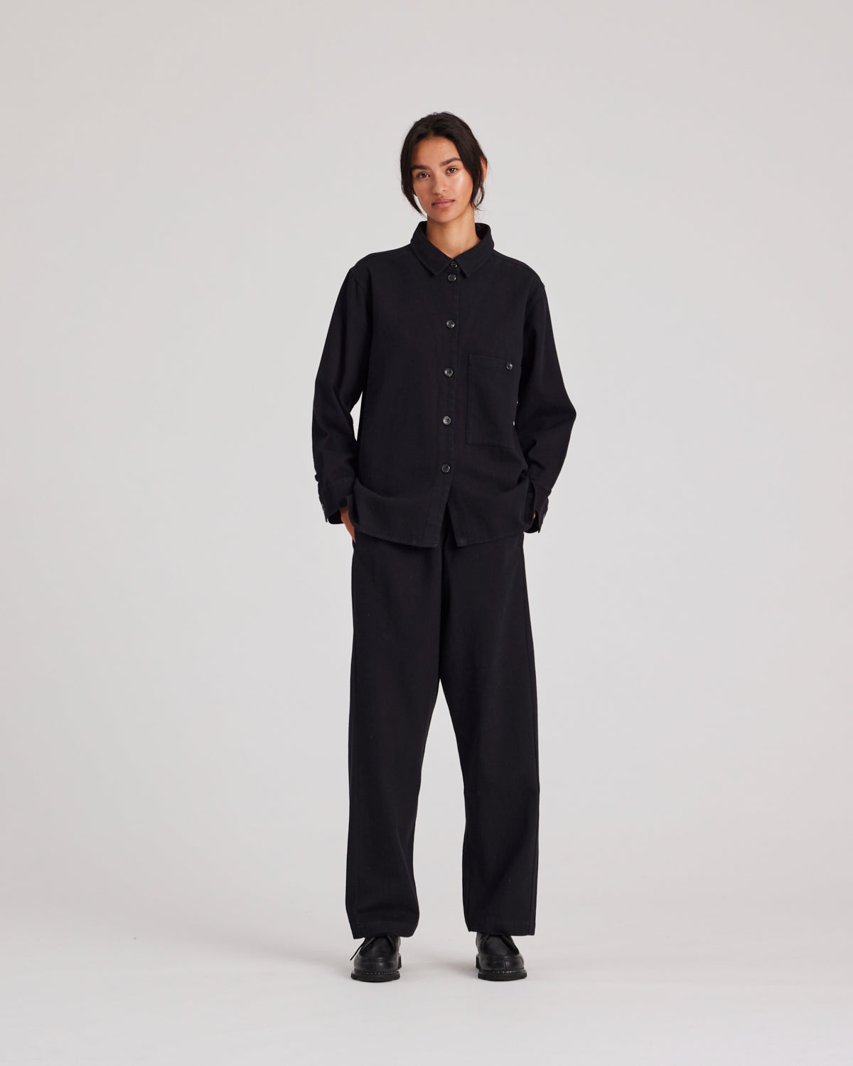 GAI+LISVA Sussie Twill Shirt GOTS 243975 Shirts & Blouses 650 Black