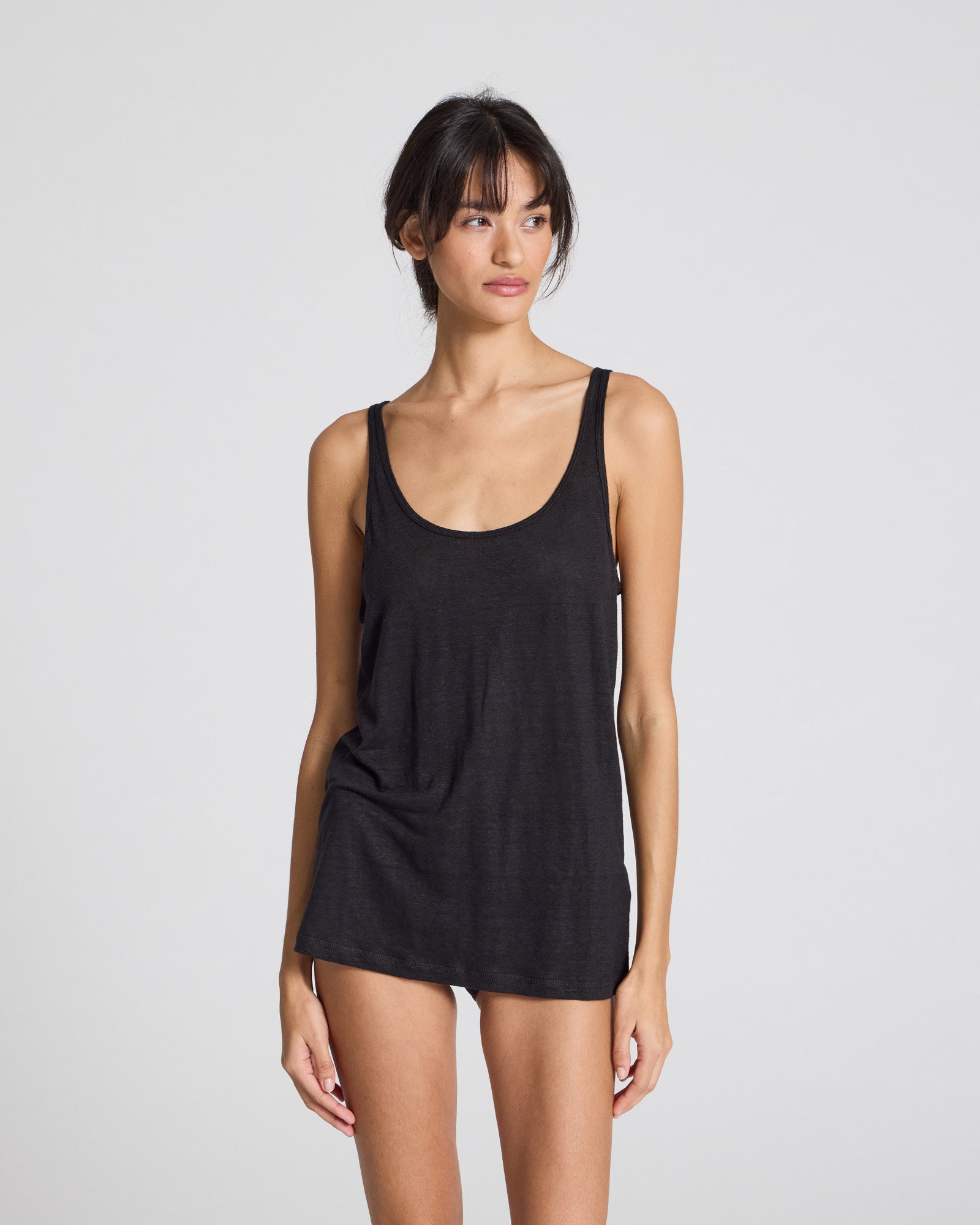 GAI+LISVA Synne Linen Top Tops & T-shirts 650 Black