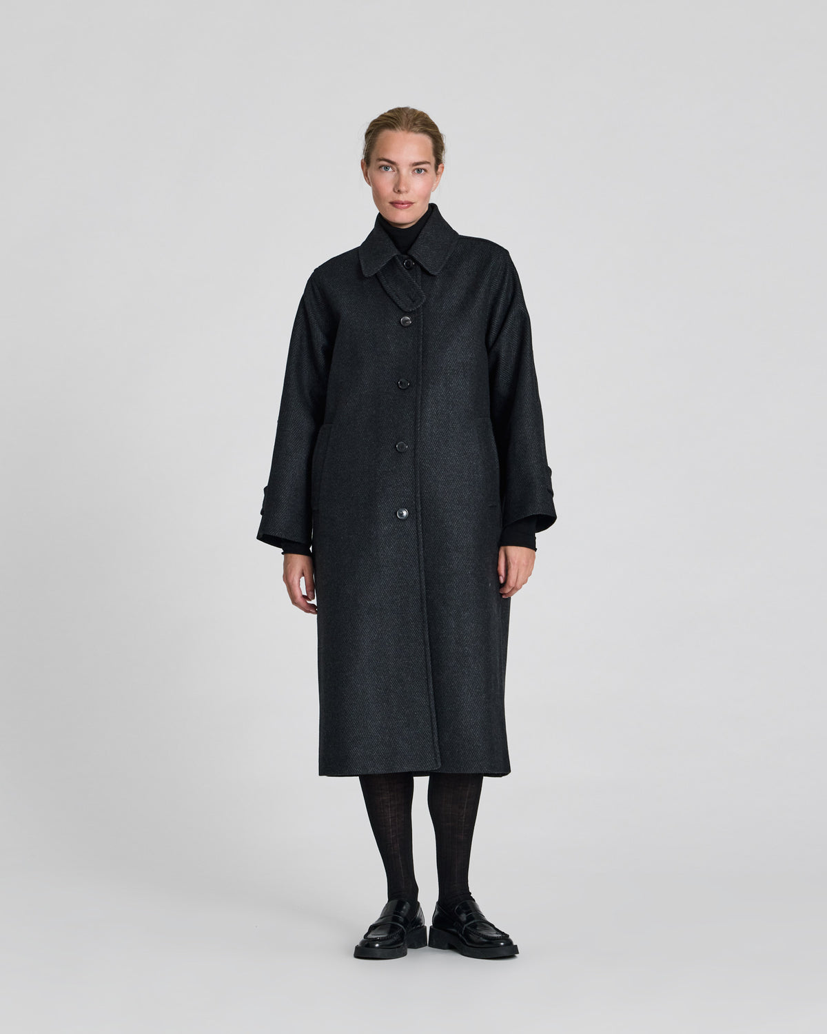 GAI+LISVA Tabita Wool Coat Outerwear 614 Dark Grey Melange