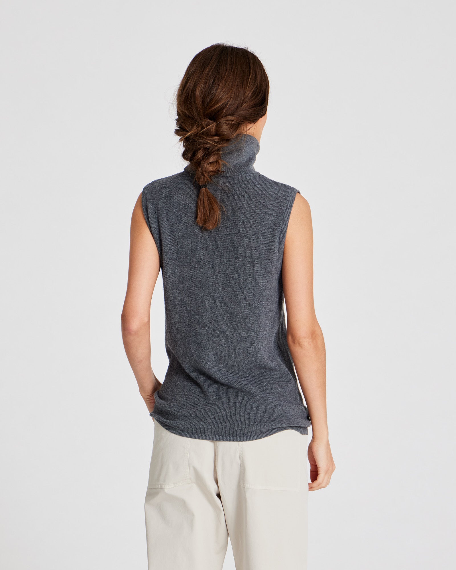 GAI+LISVA Tanja Knit Top GOTS 243975 Knit 605 Dark Grey Melangè