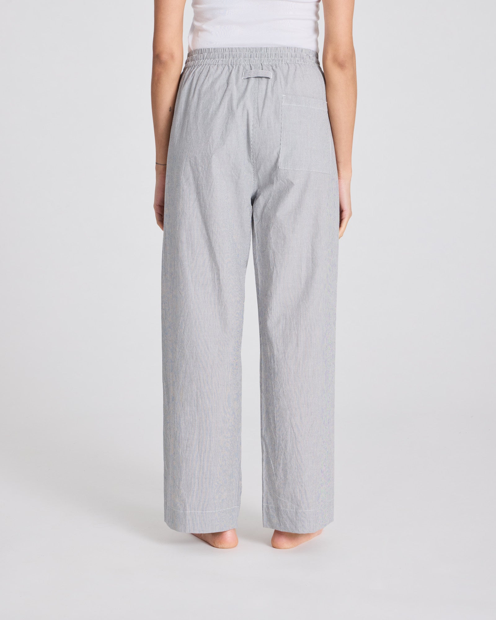 GAI+LISVA Thilde Pant Poplin GOTS 243975 Pants & Shorts 255 Dark Grey/Ecru Stripe