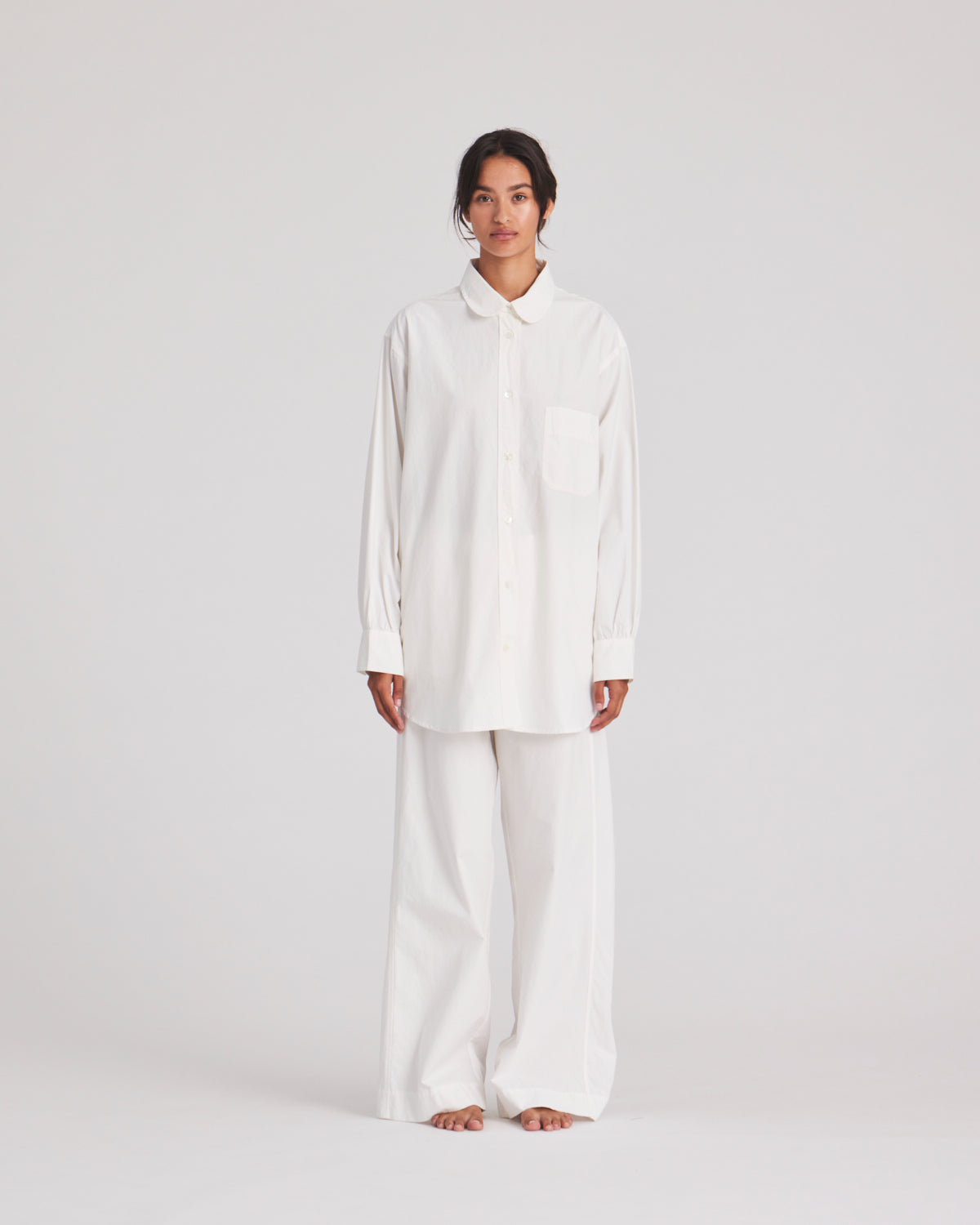GAI+LISVA Thilde Pant Poplin GOTS 243975 Trousers & Shorts 124 Whisper White