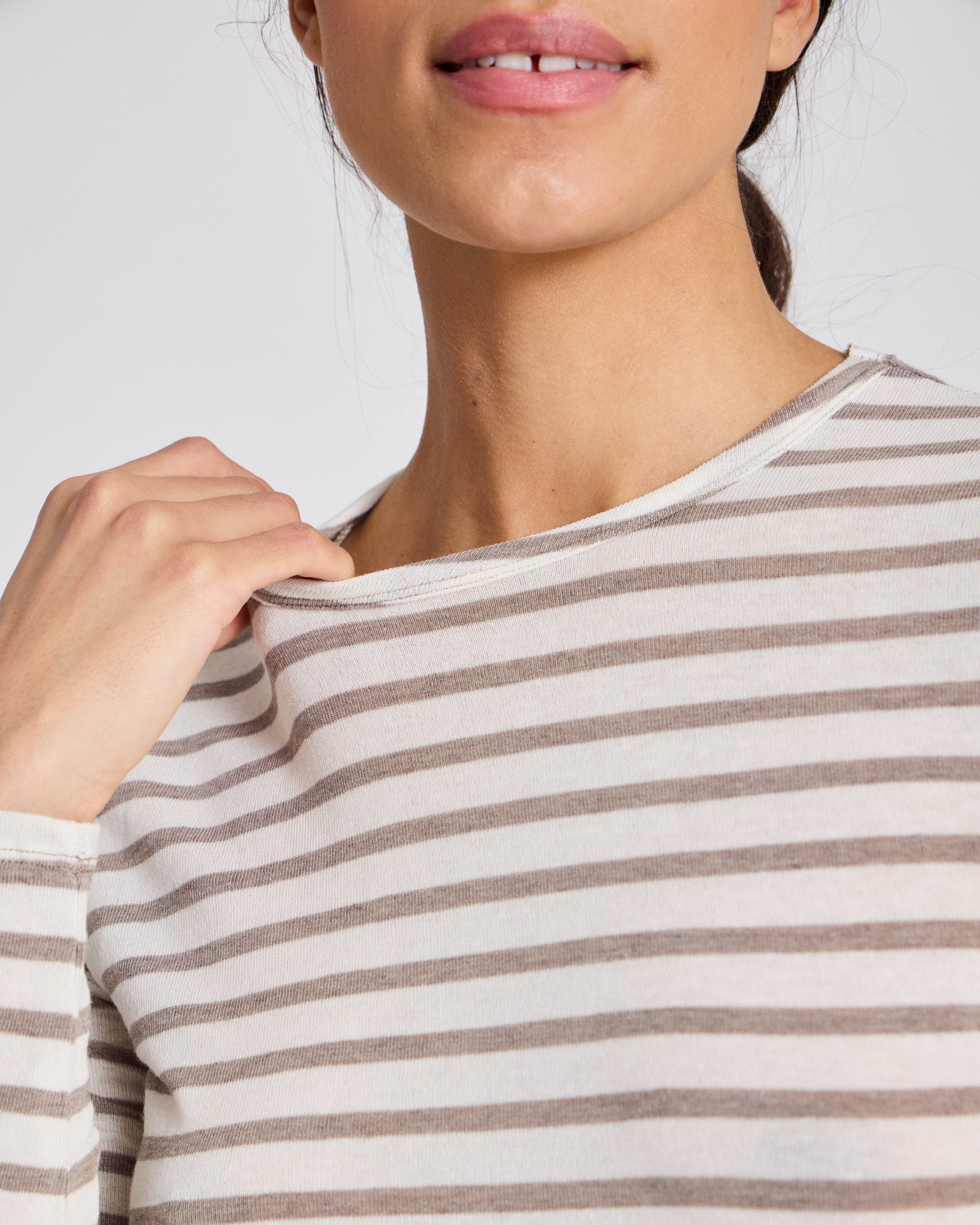 GAI+LISVA Thyra Sailor Wool Top Tops & T-shirts 963 Ecru / Grey Melange Sailor Stripe