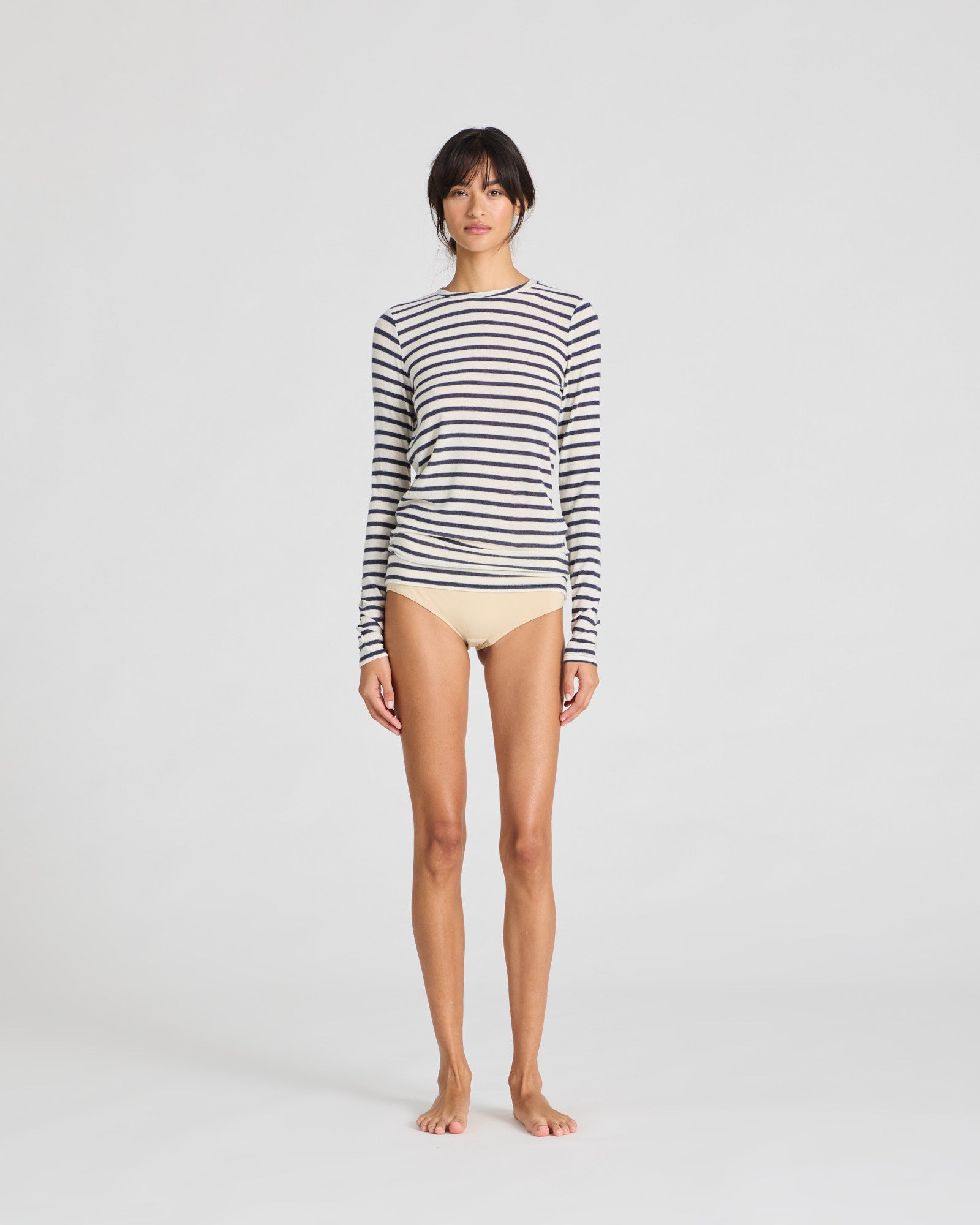 GAI+LISVA Thyra Wool Top Tops & T-shirts 197 Reverse Denim Stripe