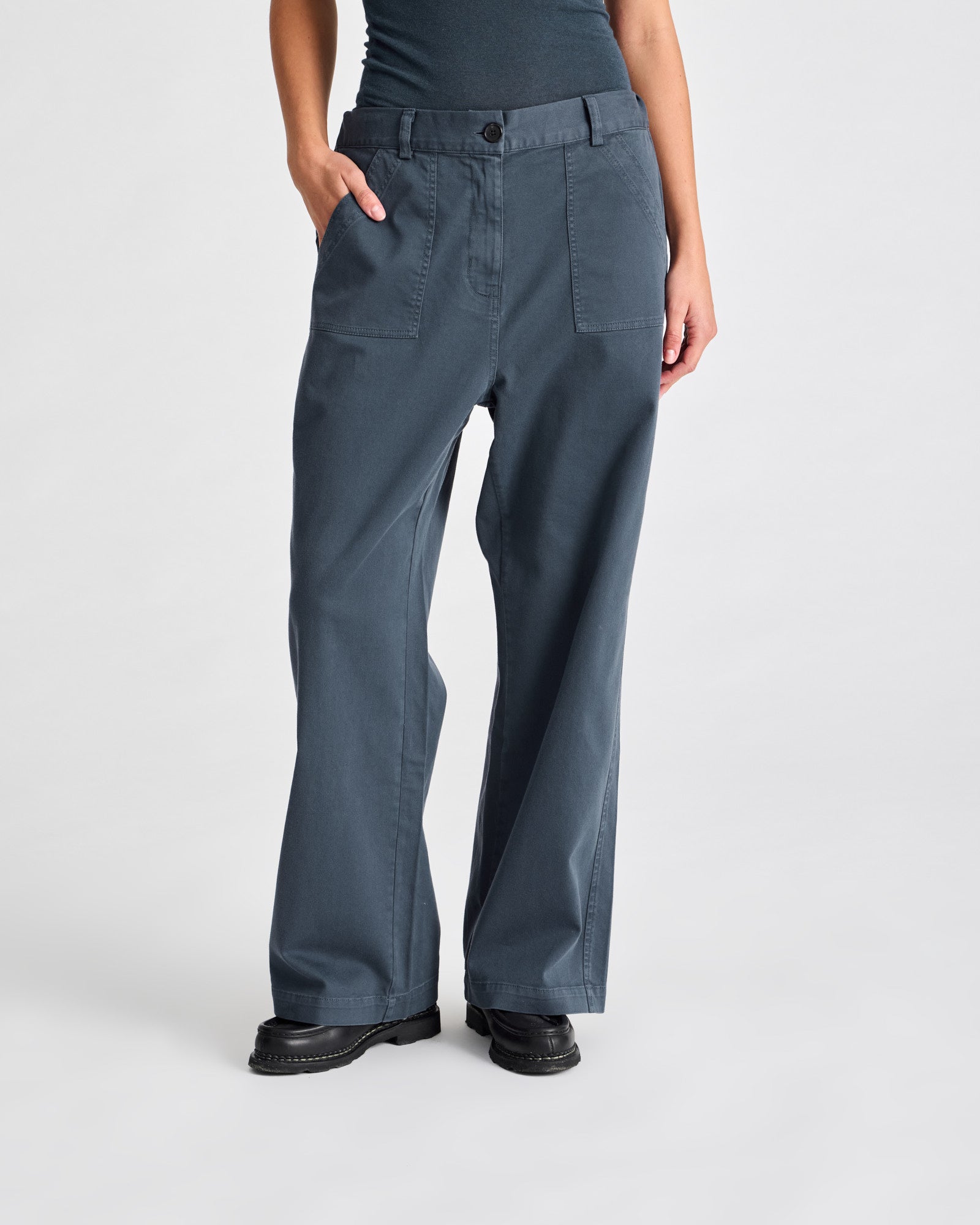 GAI+LISVA Tinne Cotton Twill Pant Trousers & Shorts 472 Denim Blue