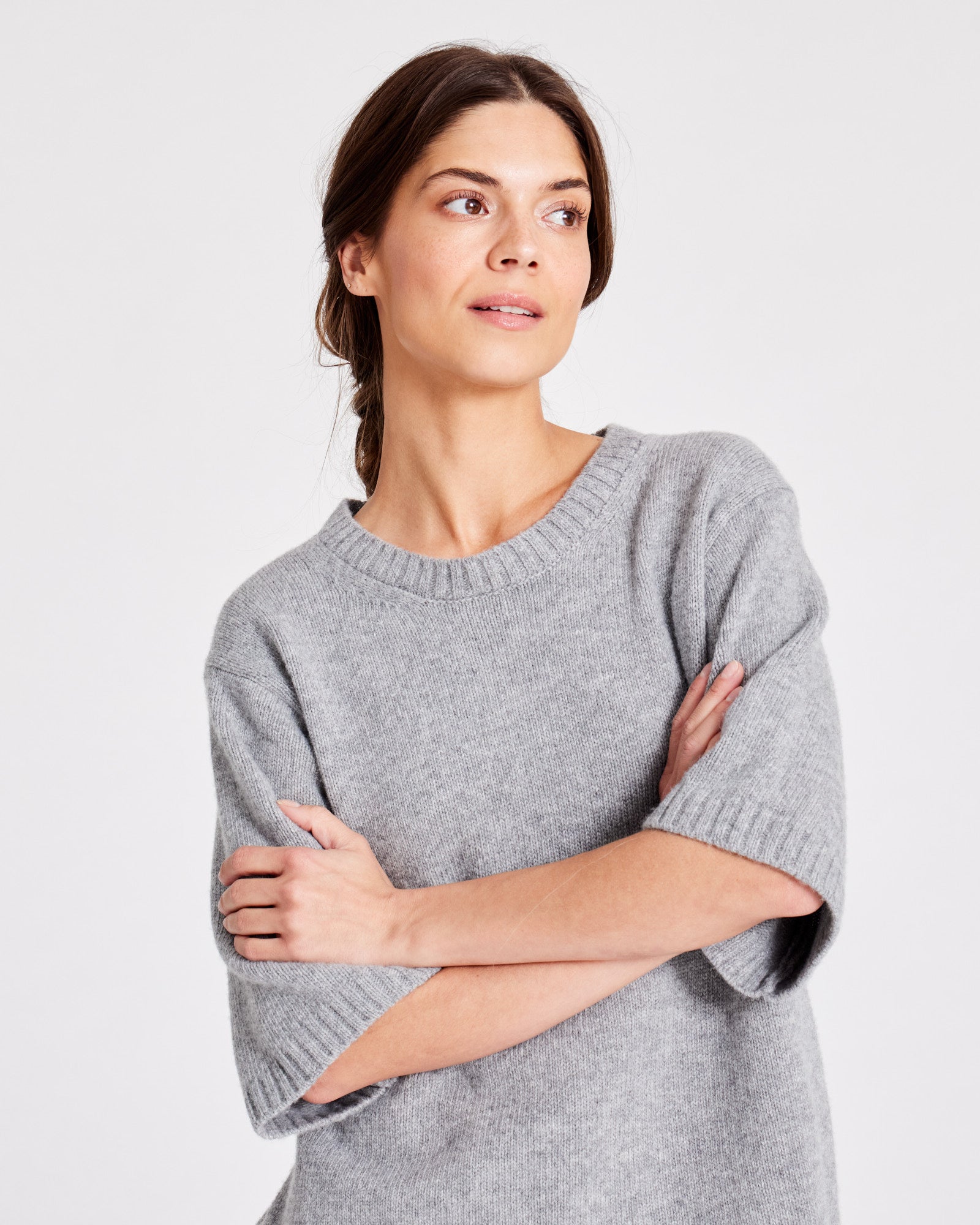 GAI+LISVA Tulle Lambswool Jumper GOTS 243975 Lambswool l Knitwear 602 Grey Melange