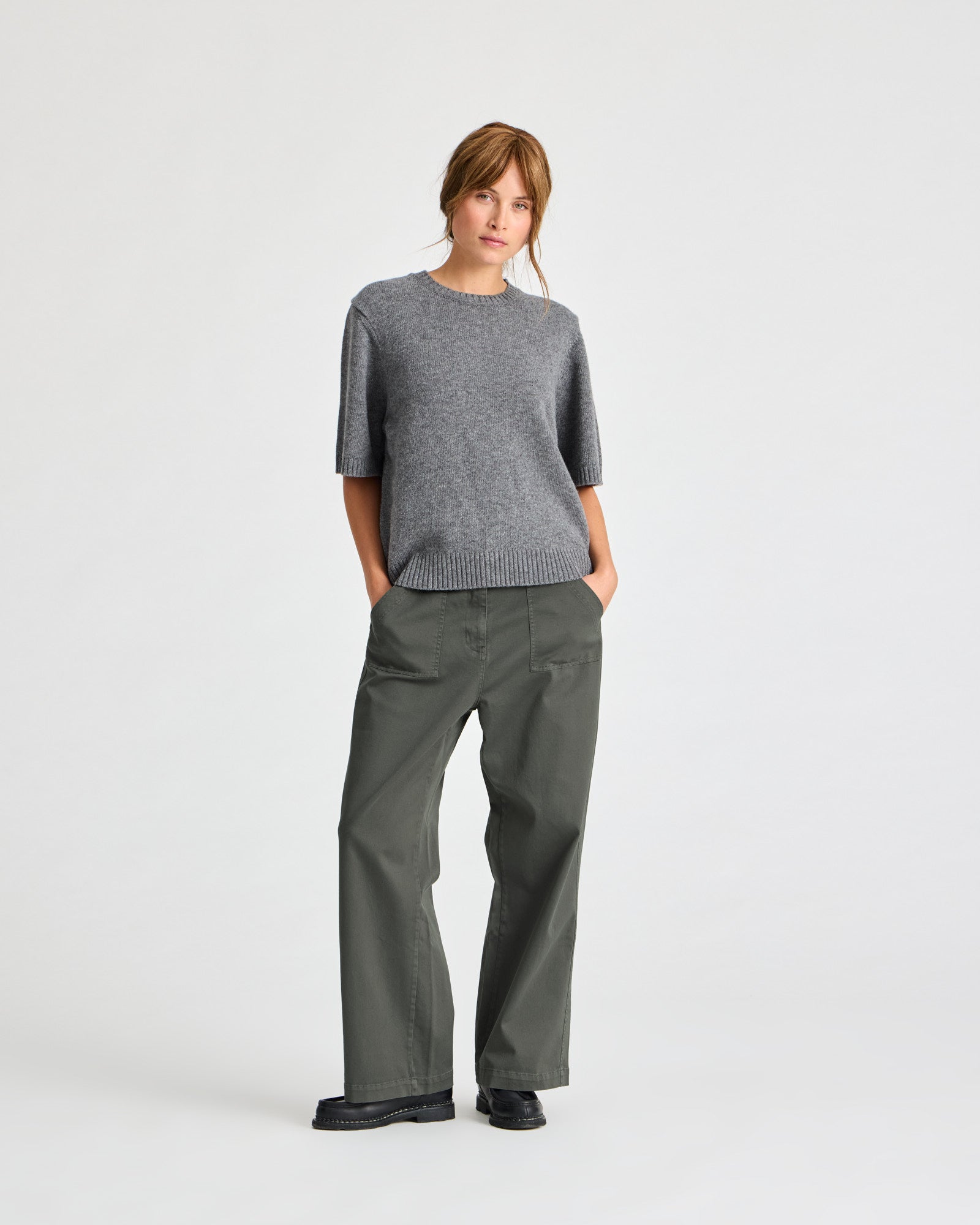 GAI+LISVA Tulle Lambswool Jumper GOTS 243975 Lambswool l Knitwear 631 Grafitti Grey Melangé
