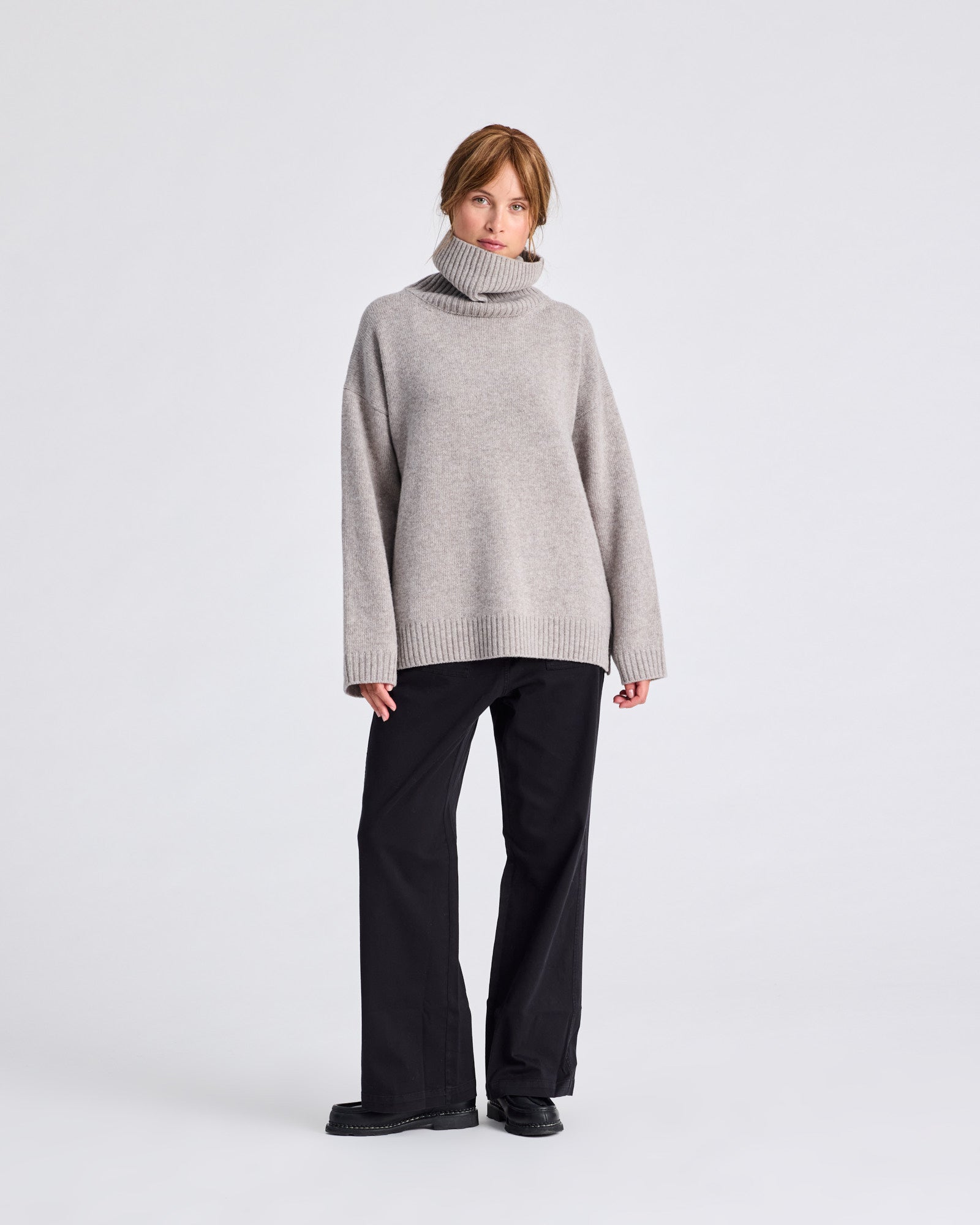 GAI+LISVA Vera Lambswool Jumper GOTS Lambswool l Knitwear 173 Stone Grey