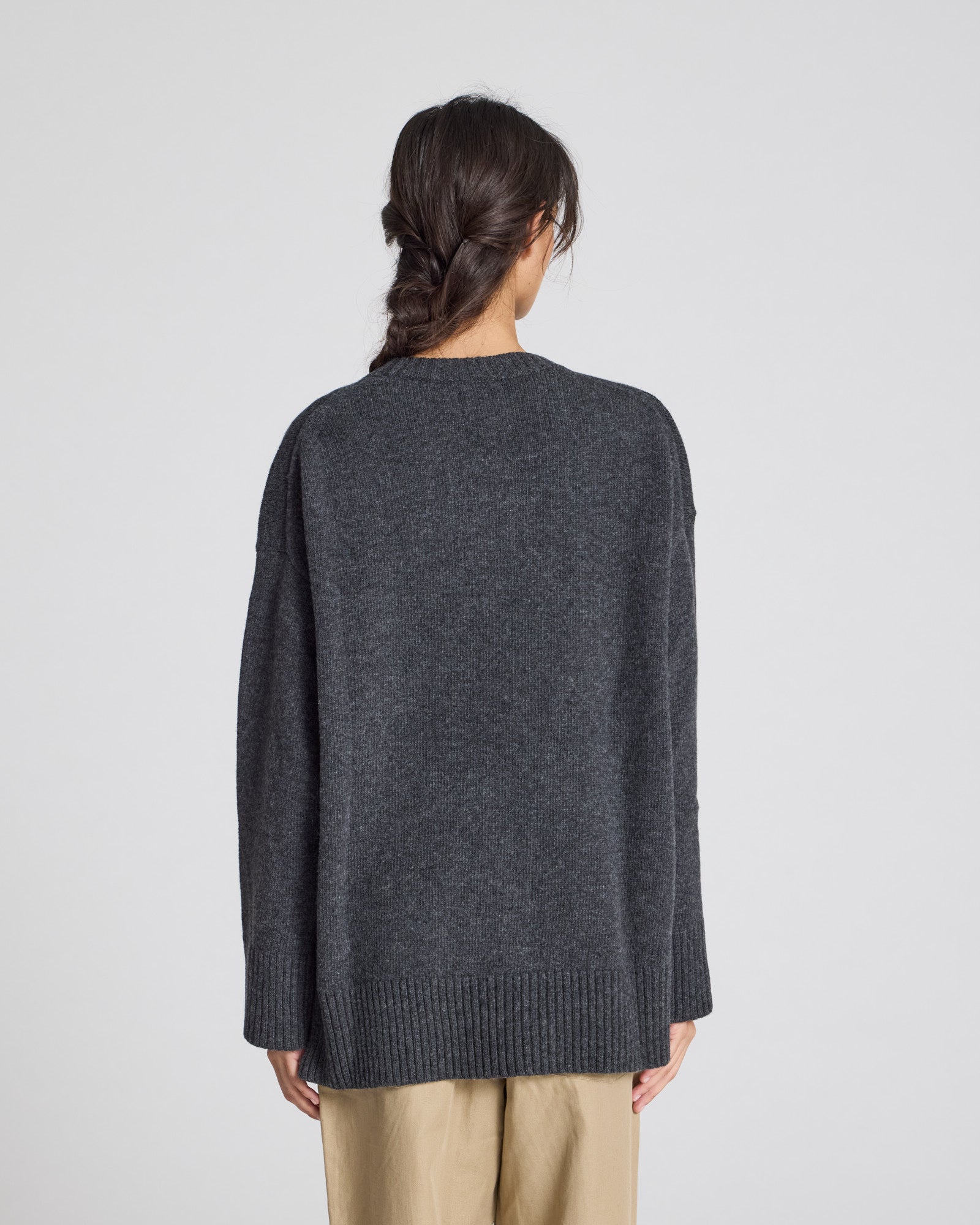 GAI+LISVA Vigga Lambswool Jumper Lambswool l Knitwear 605 Dark Grey Melangè