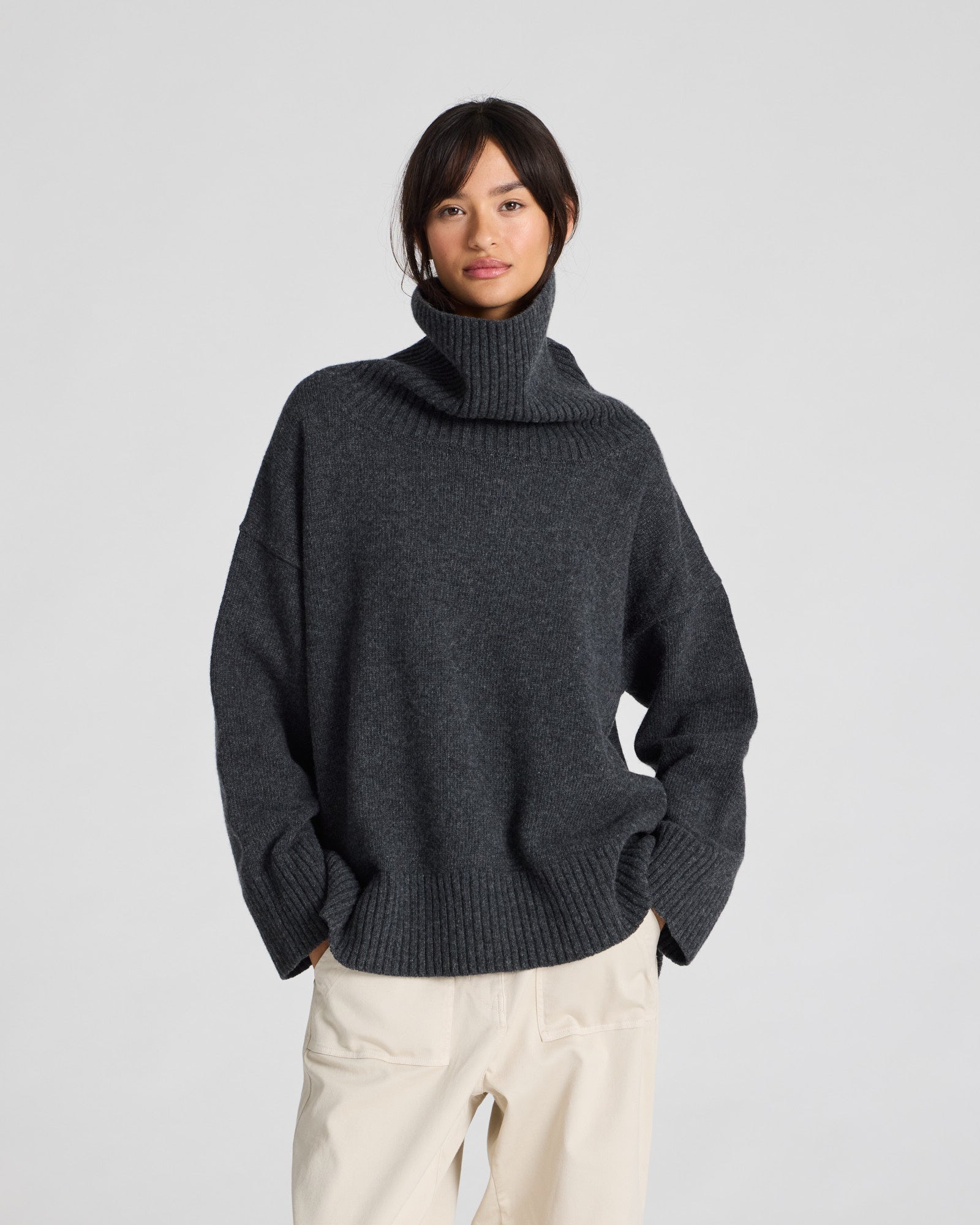 GAI+LISVA Vita Lambswool Jumper Lambswool l Knitwear 605 Dark Grey Melangè