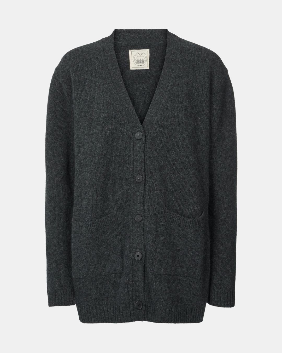 GAI+LISVA Alba Lambswool Cardigan Lambswool l Knitwear 605 Dark Grey Melangè