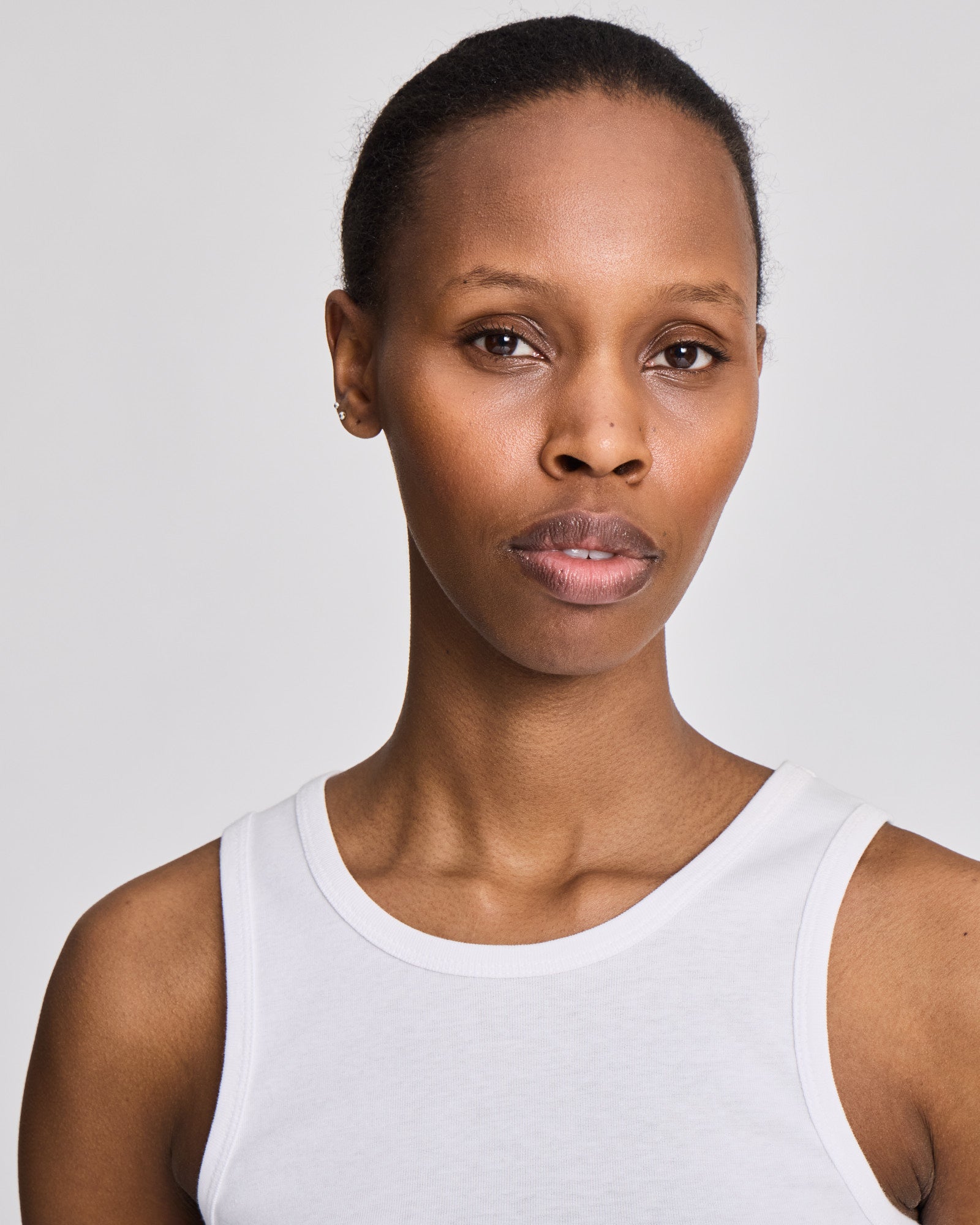 GAI+LISVA Alberte Cotton 1x1 RIB Top Tops & T-shirts 100 White