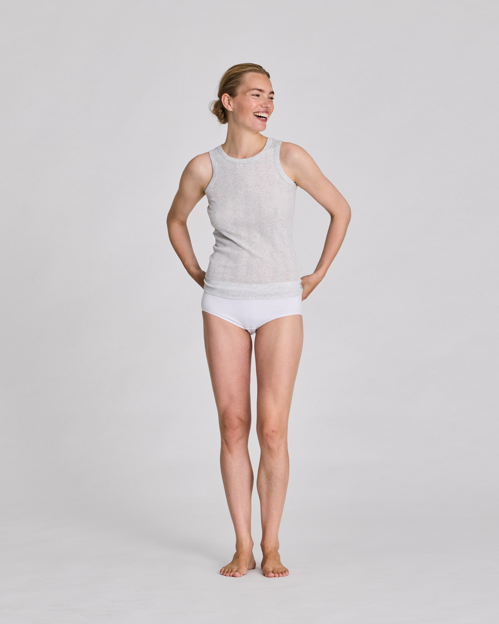GAI+LISVA Alberte Cotton Top Tops & T-shirts 601 Light Grey Melange