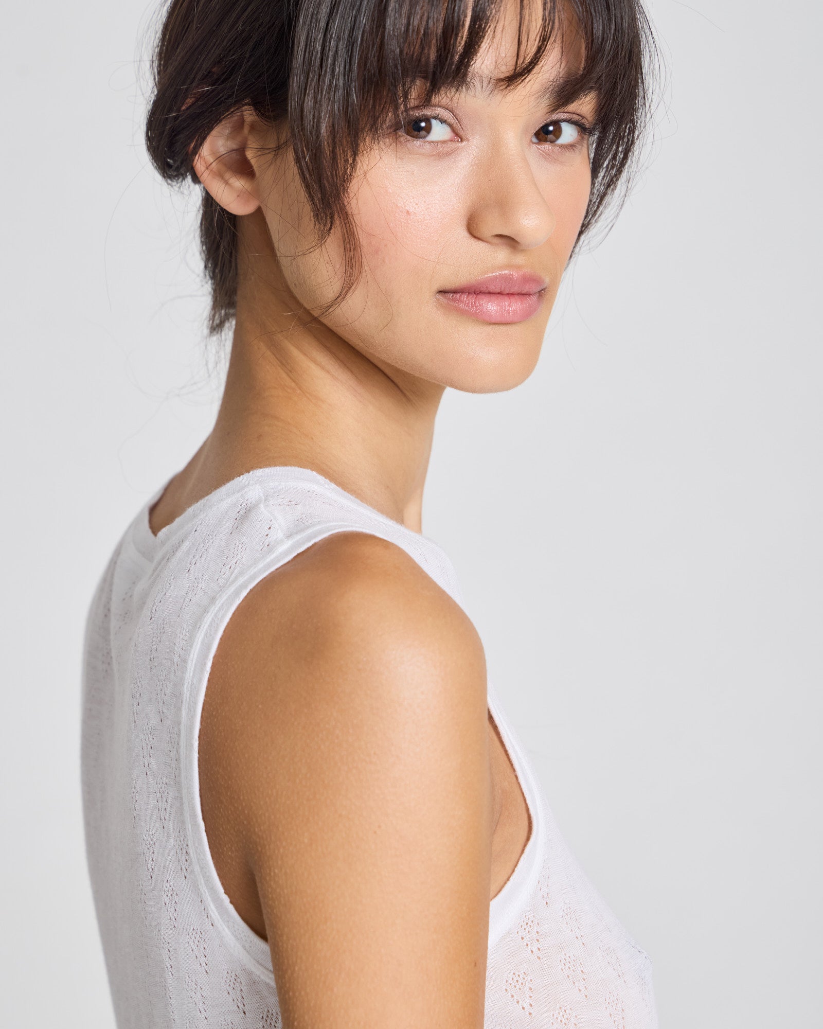 GAI+LISVA Alberte S´less Silk Top Tops & T-shirts 100 White