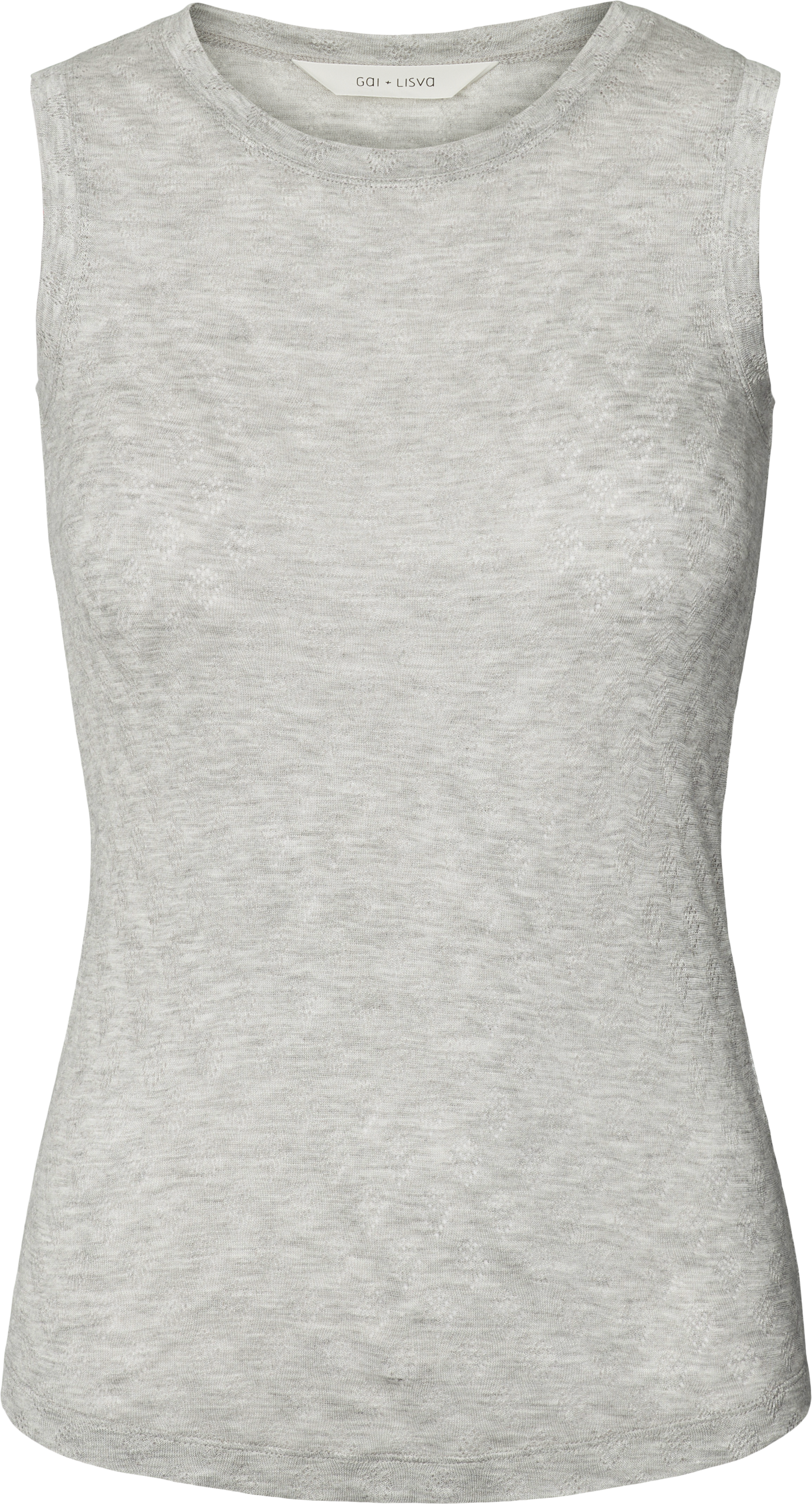 GAI+LISVA Alberte S´less Silk Top Tops & T-shirts 601 Light Grey Melange