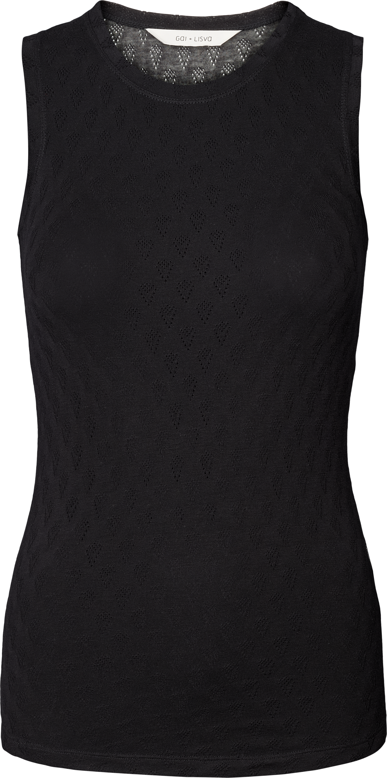 GAI+LISVA Alberte S´less Silk Top Tops & T-shirts 652 Stretch Limo Black