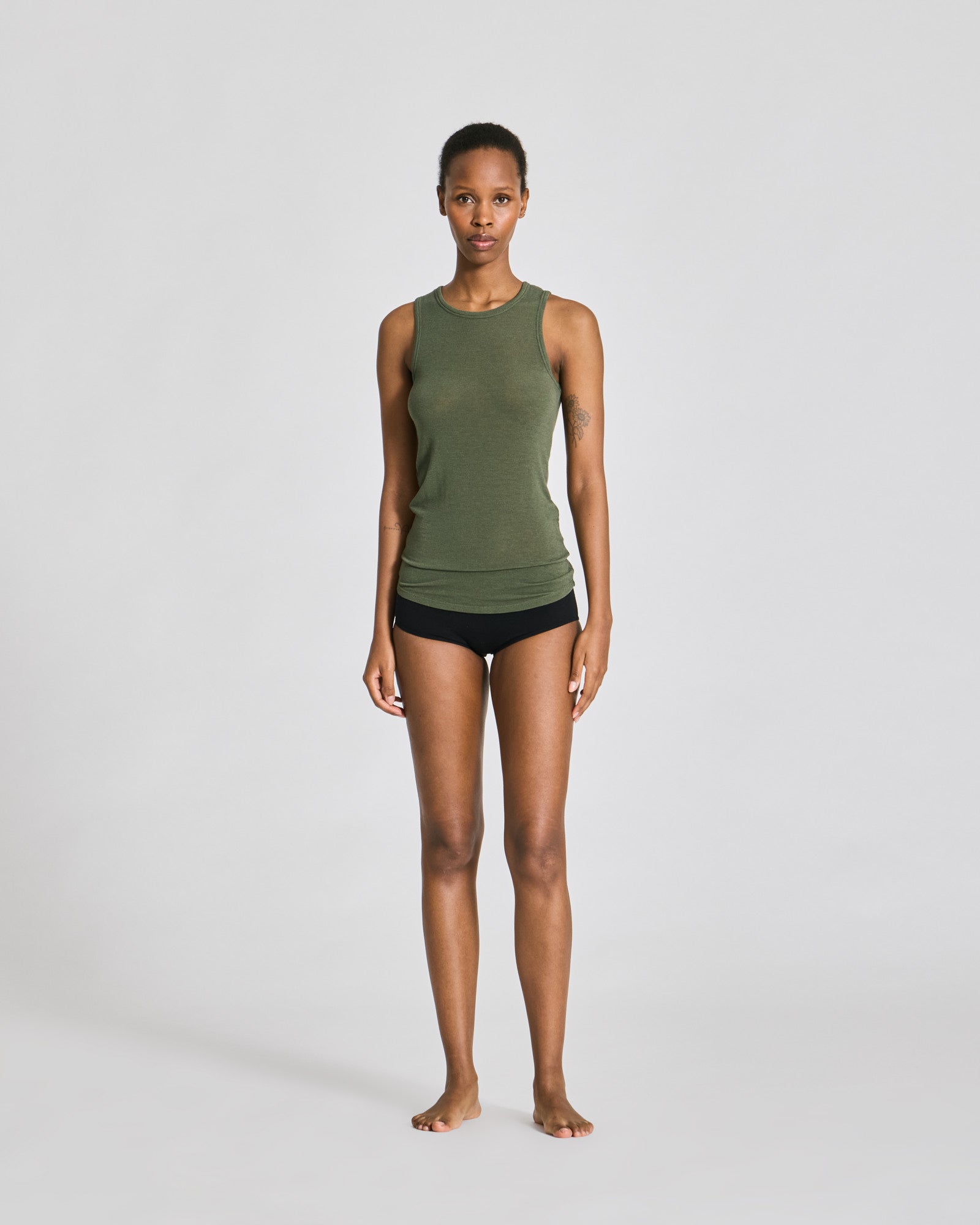 GAI+LISVA Alberte Wool Top Tops & T-shirts 170 Olive Night