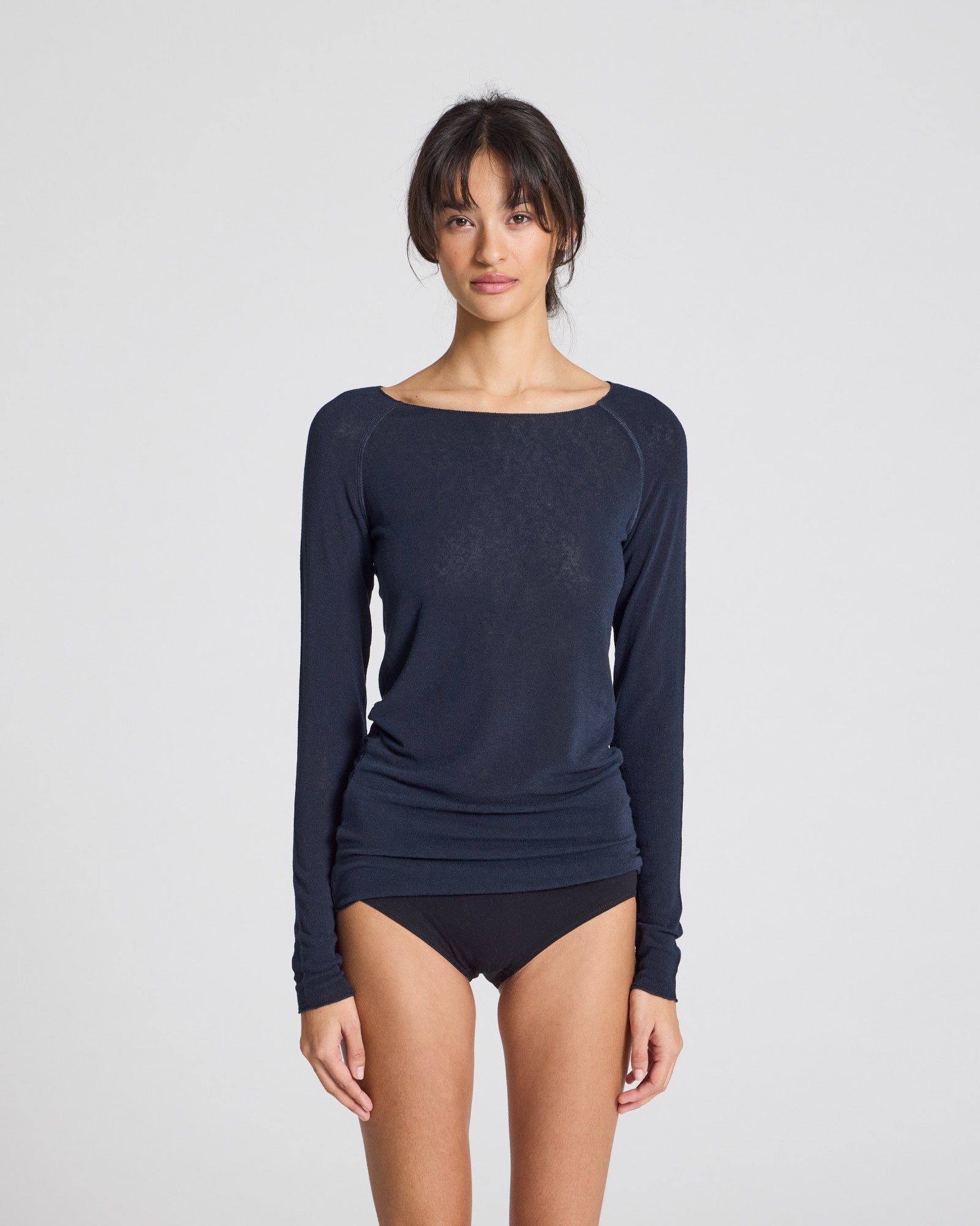 GAI+LISVA Amalie Wool Top Tops & T-shirts 181 Midnight Blue