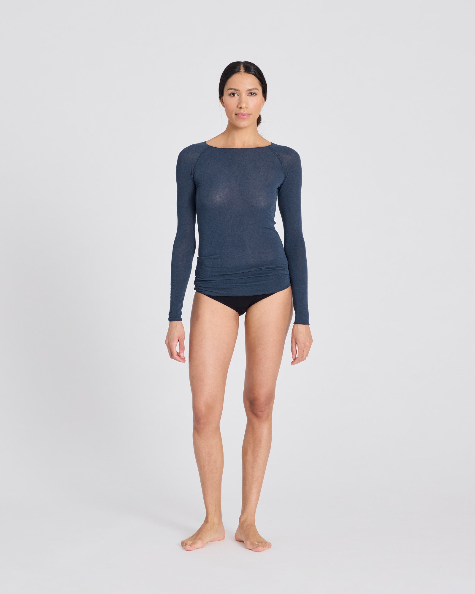 GAI+LISVA Amalie Wool Top Tops & T-shirts 472 Denim Blue