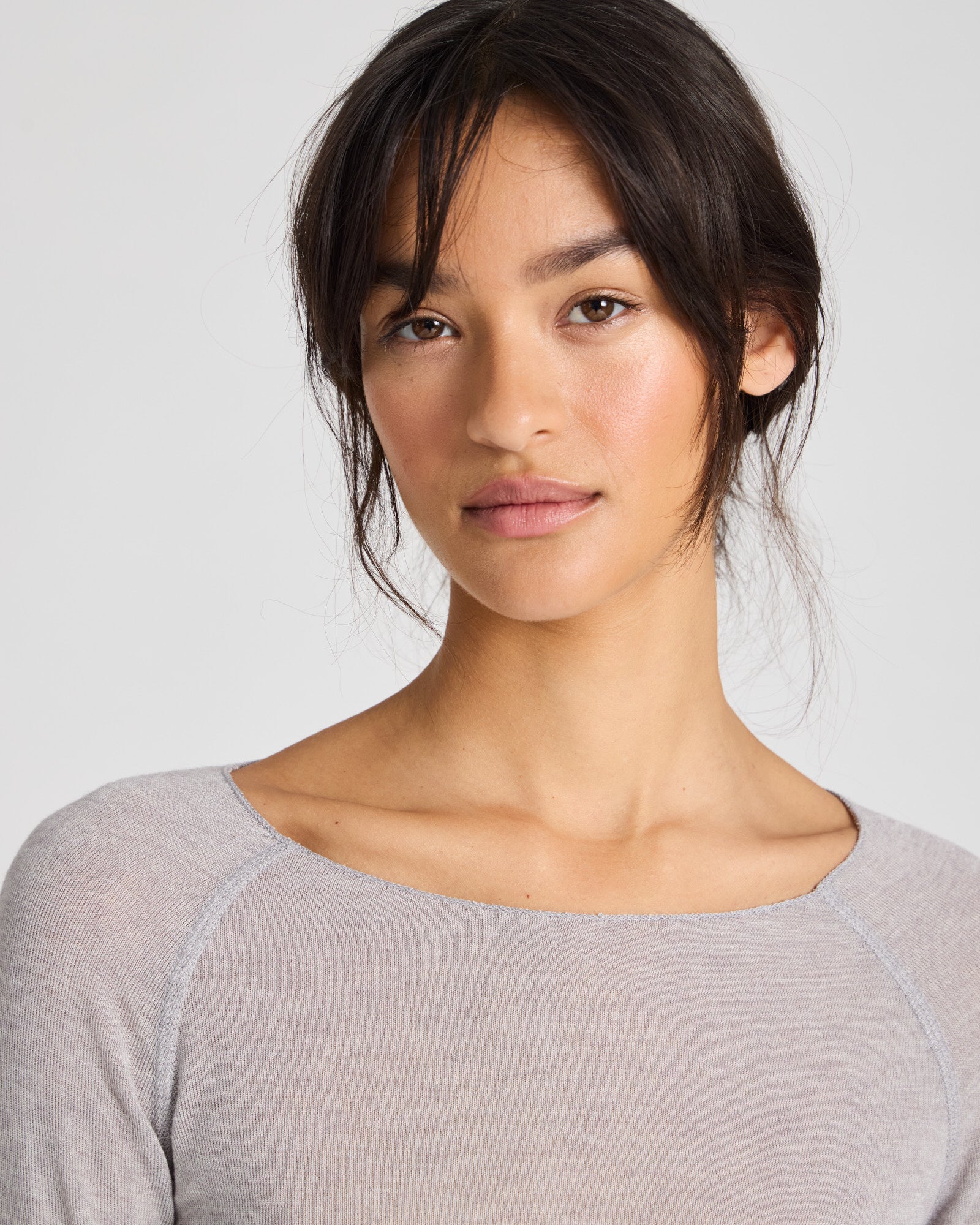 GAI+LISVA Amalie Wool Top Tops & T-shirts 601 Light Grey Melange