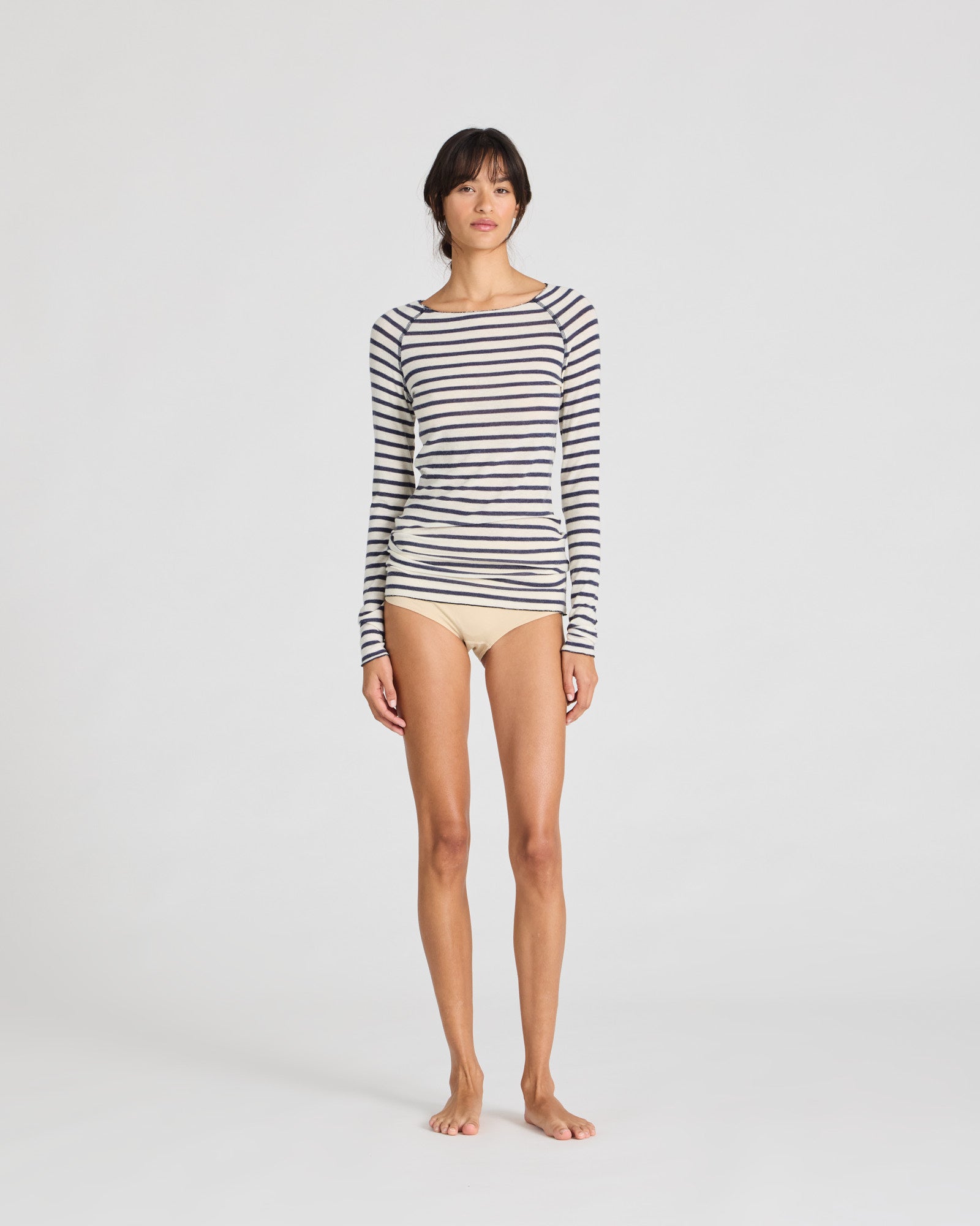 GAI+LISVA Amalie Wool Top Tops & T-shirts 197 Reverse Denim Stripe