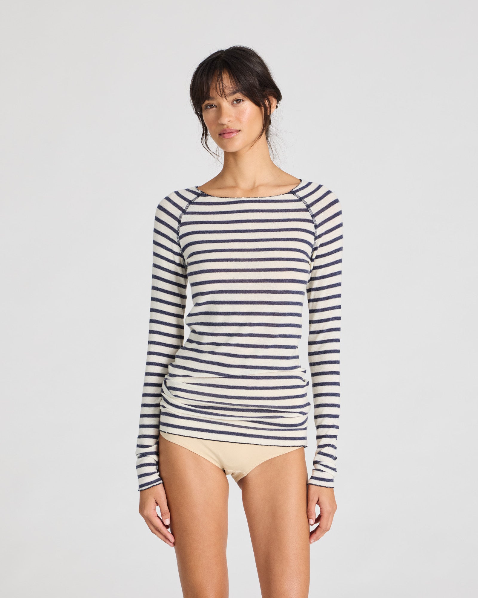 GAI+LISVA Amalie Wool Top Tops & T-shirts 197 Reverse Denim Stripe
